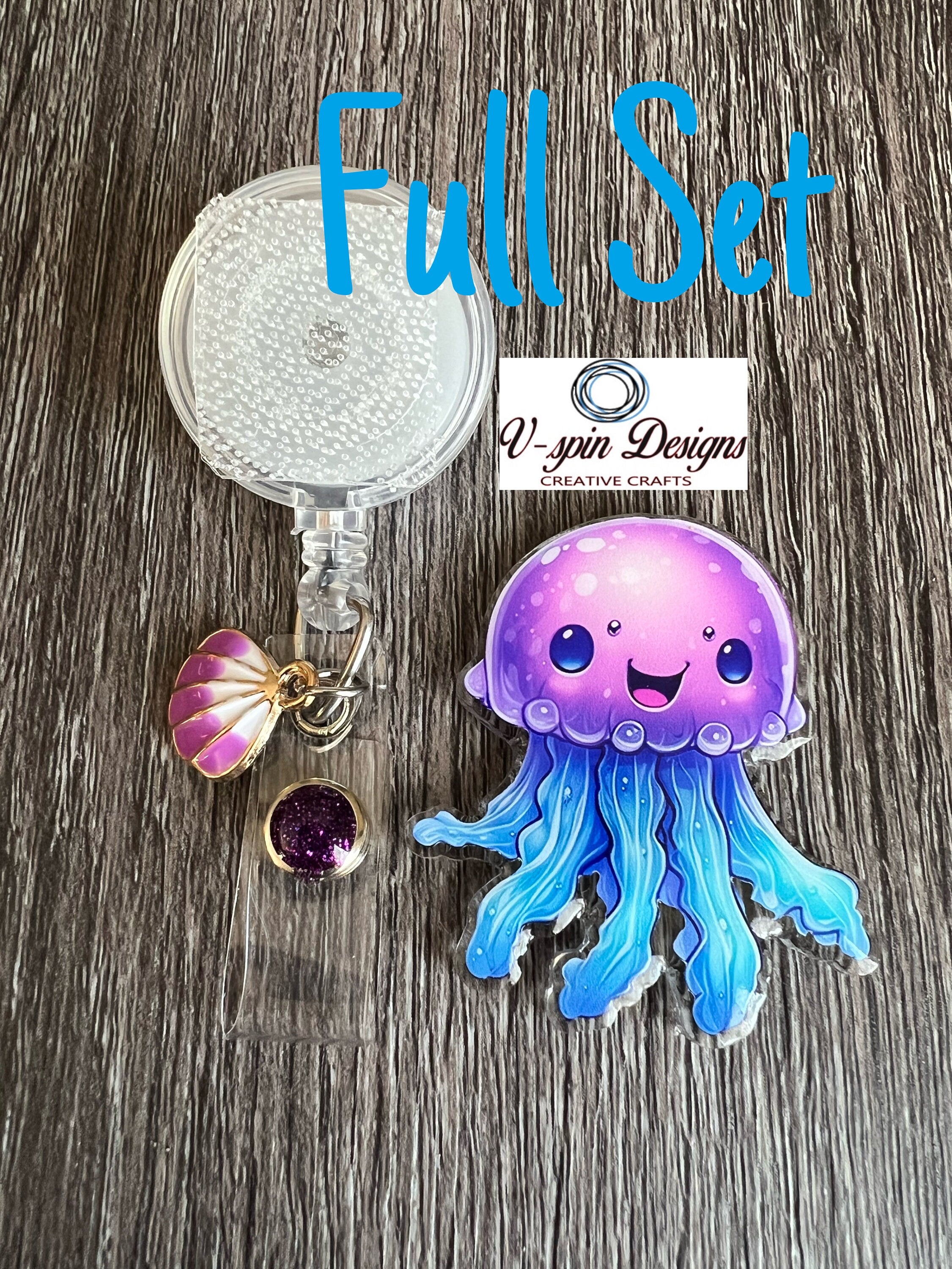 Jellyfish retractable badge reel/ID holder/nurse/card holder/teachers/ocean/summer badge reels