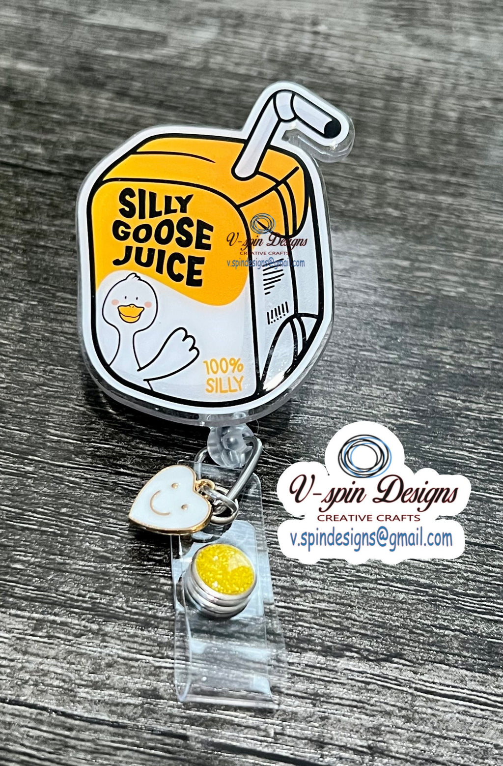 Silly Goose Juice Badge reel/ID Holder card holder/nurse/teachers/fun/silly