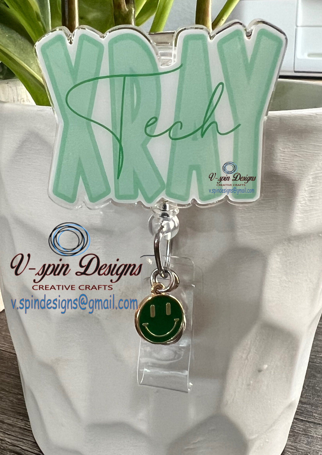 X-Ray Tech Badge Reel | Retractable Acrylic ID Holder for Radiology