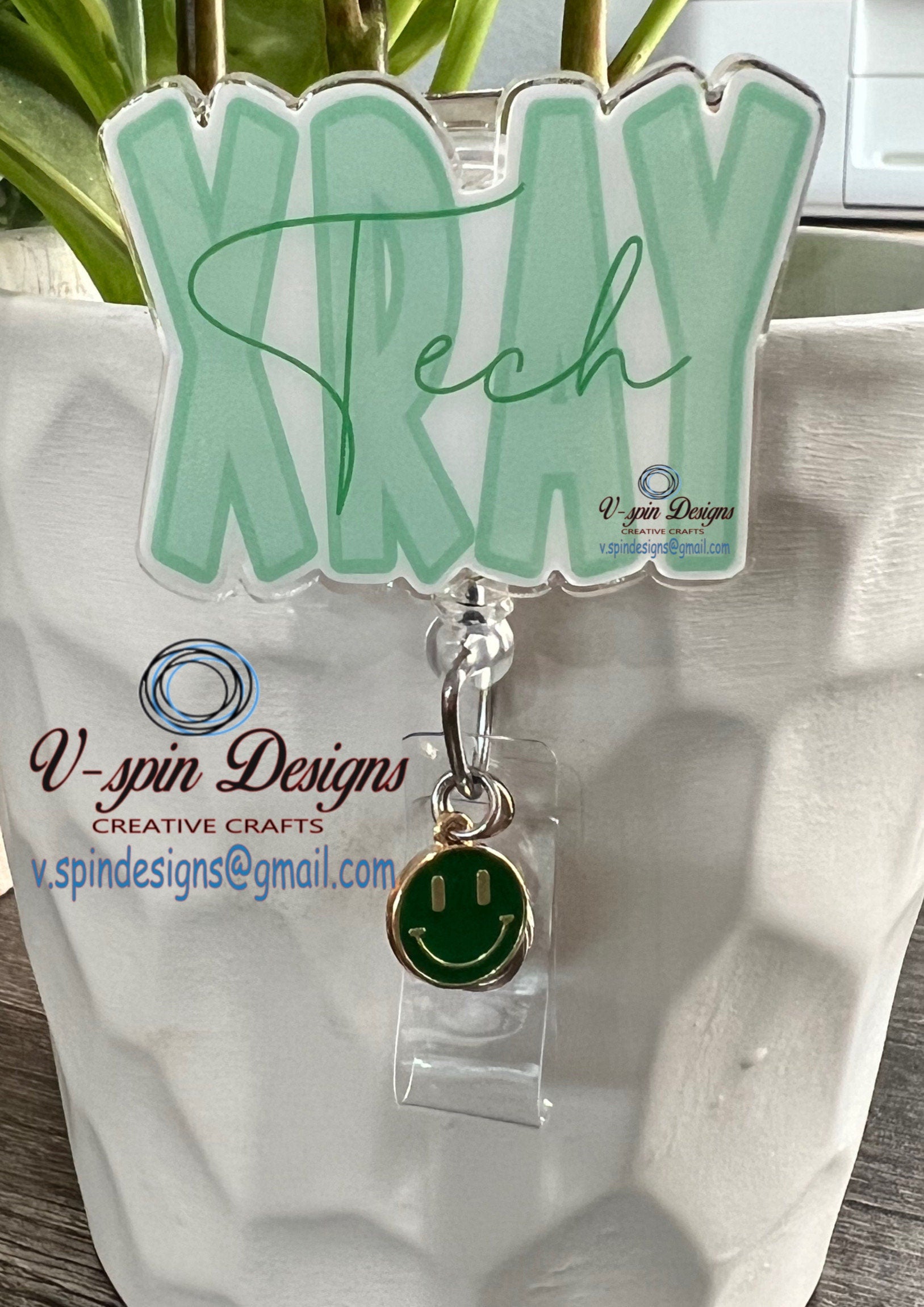 X-Ray Tech Badge Reel | Retractable Acrylic ID Holder for Radiology