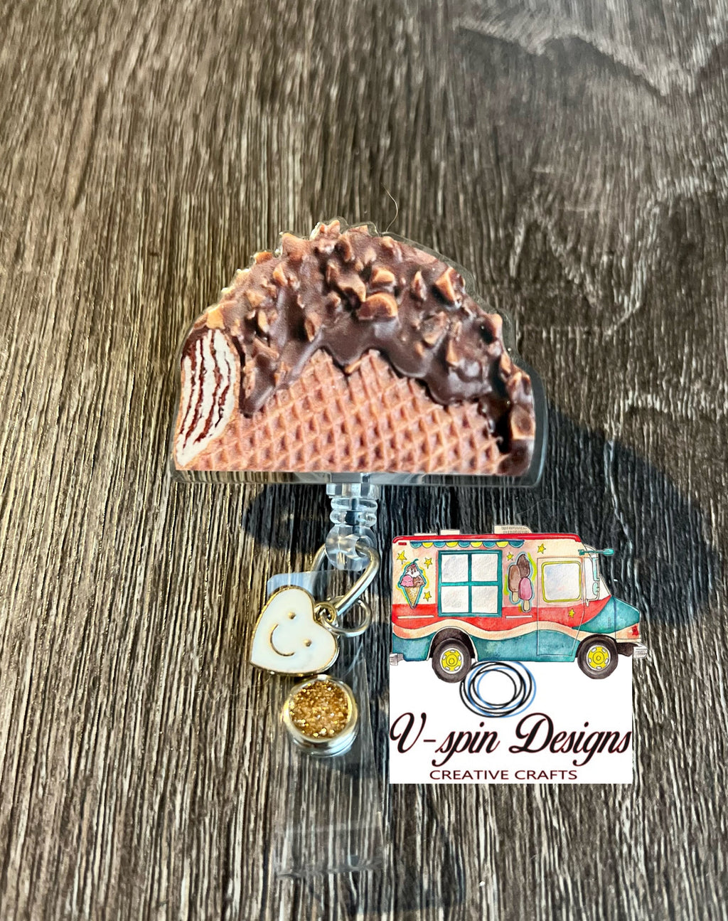 Choco Taco retractable badge reel/ID holder/nurse/card holder/teachers/students/ice cream badge reels