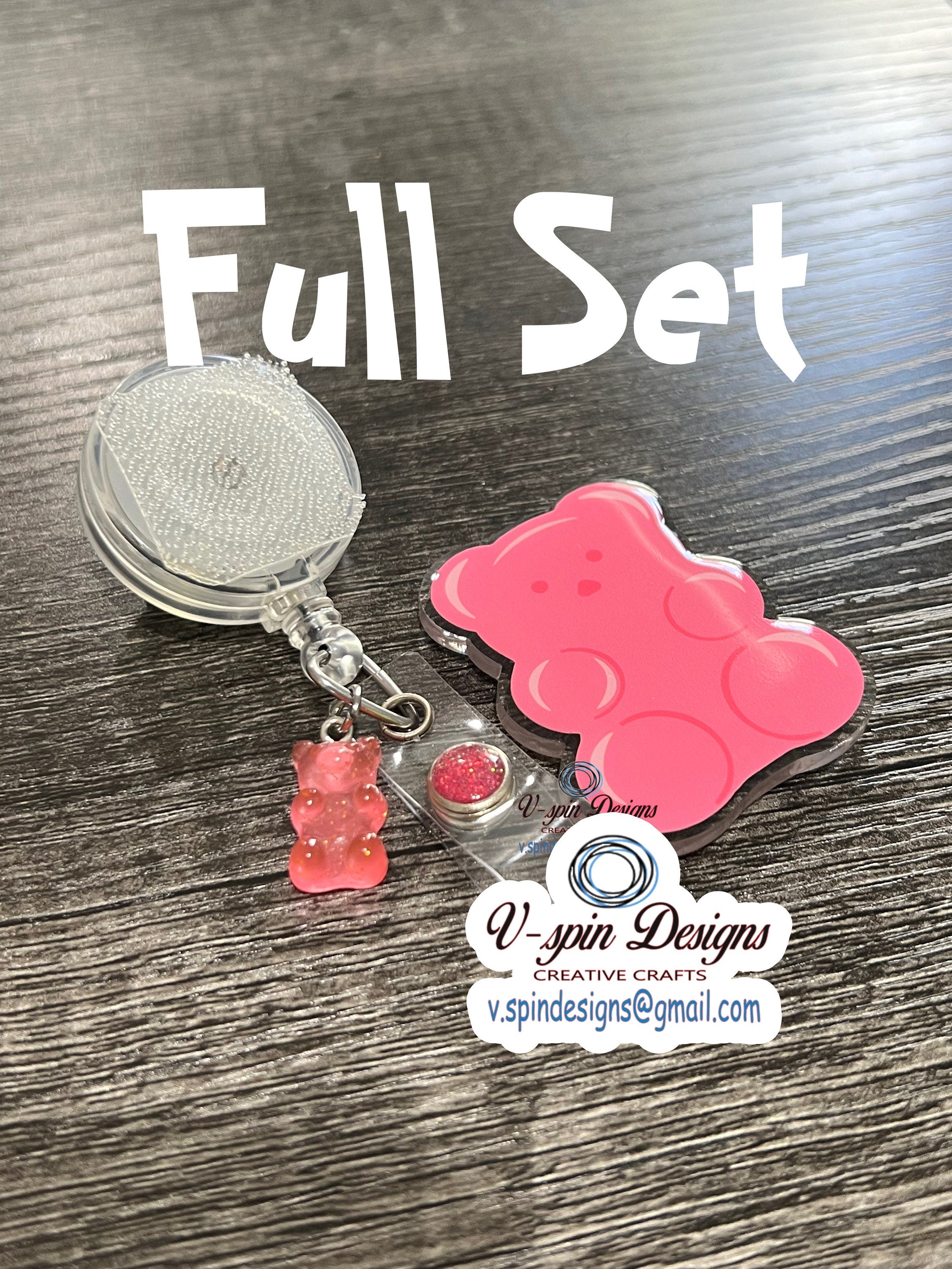 Chunky Gummy Bear retractable badge reel/ID holder/nurse/card holder/teachers/students/candy