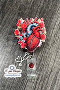 Anatomical Heart Badge Reel for Nurses/badge reel toppers/nurse badge reels/cardiology badge reels