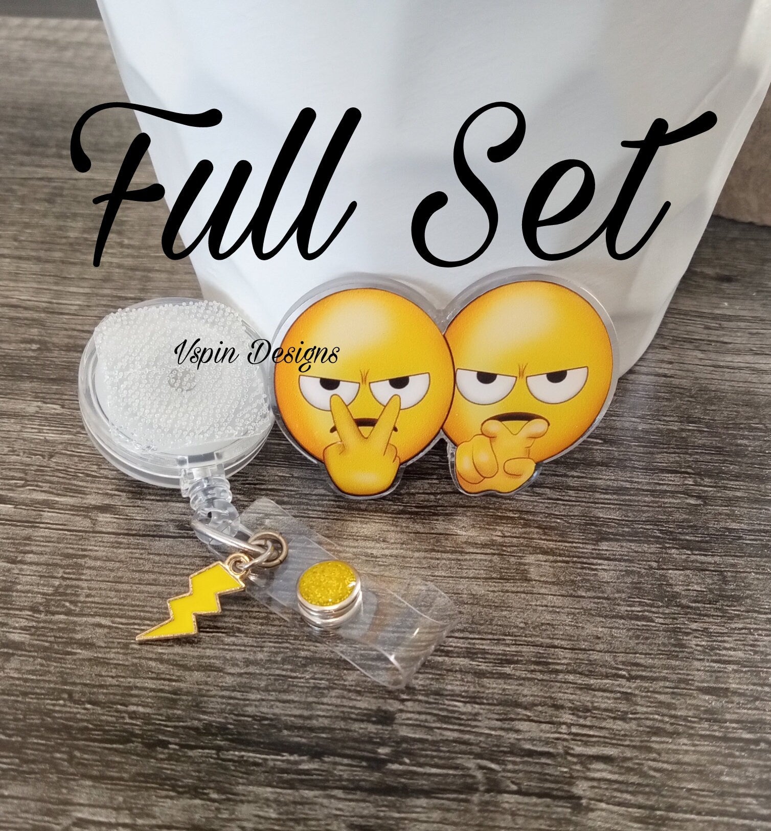 Watching You Emoji Badge reel/ID Holder card holder/nurse/teachers/funny badge reels