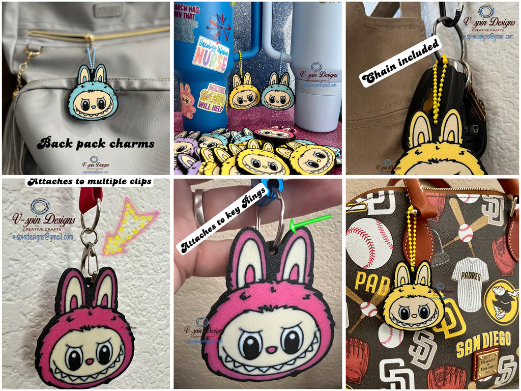 3D Printed Monster Keychain: Backpack Charm, Purse Zipper Pull