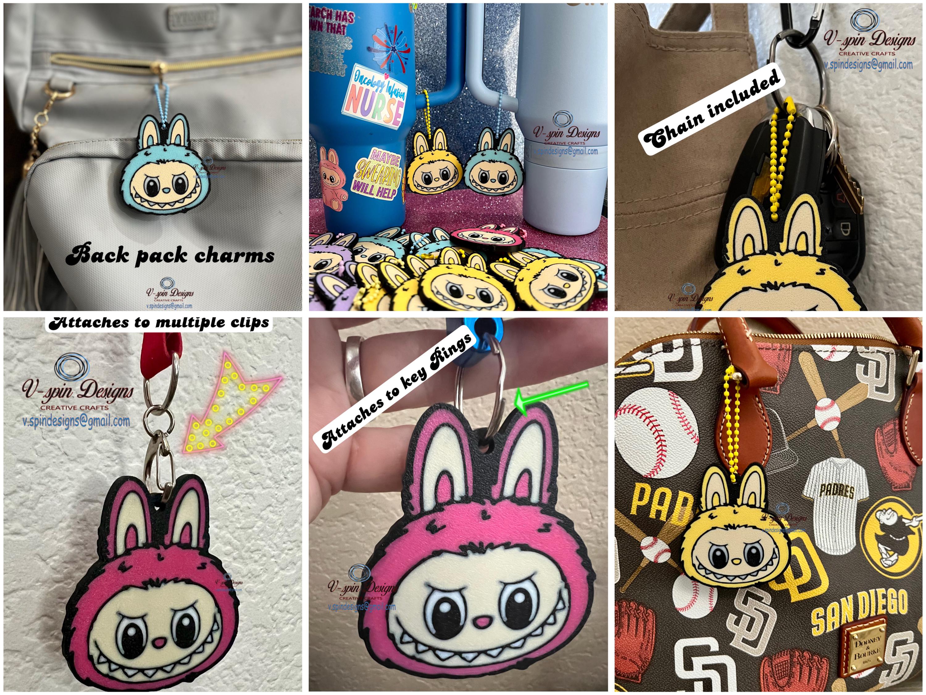 3D Printed Monster Keychain: Backpack Charm, Purse Zipper Pull