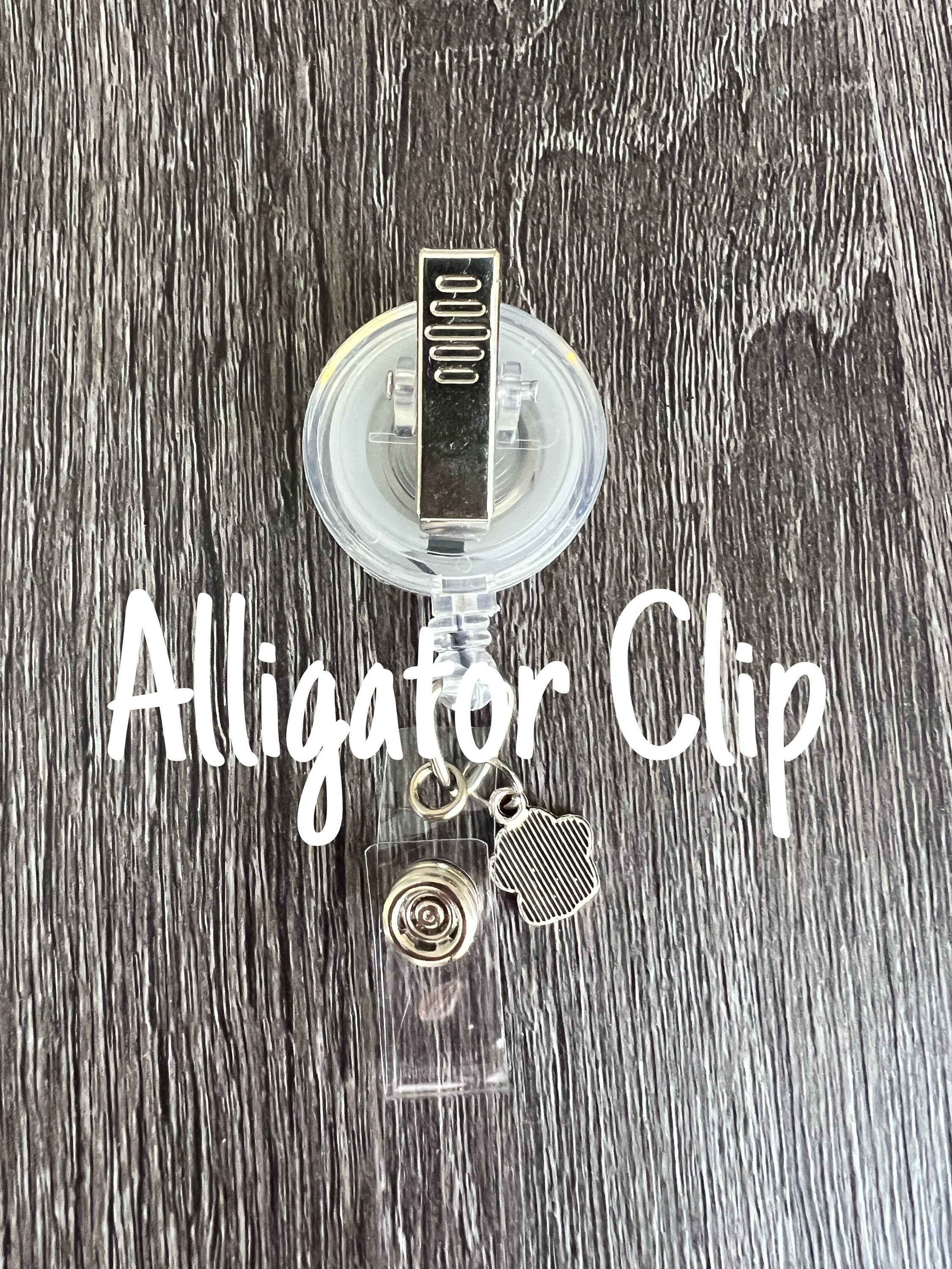 White Doodle Dog Badge Reel | Retractable Acrylic ID Holder