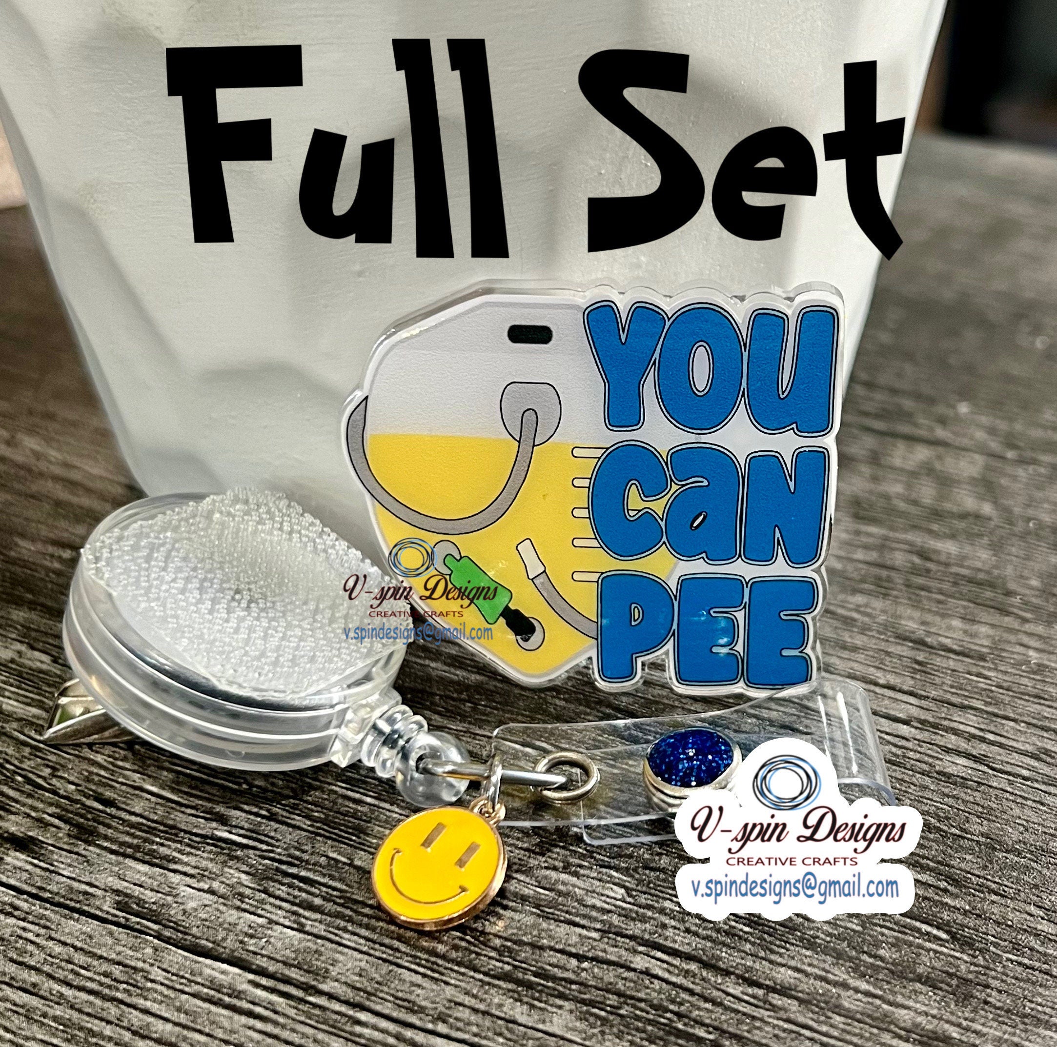 Funny 'You Can Pee' Badge Reel: Acrylic badge reel, nurse badge reels, funny badge reels