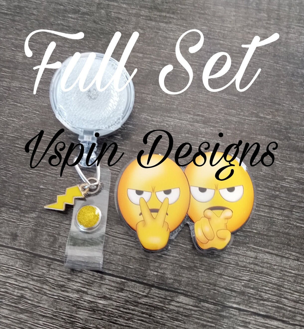 Watching You Emoji Badge reel/ID Holder card holder/nurse/teachers/funny badge reels