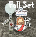 "DC to JC" Badge Reel | Funny Religious Retractable Acrylic ID Holder