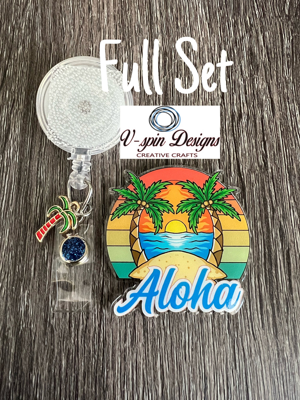 Aloha Beach Badge Reel: Retractable Interchangeable Acrylic ID Holder