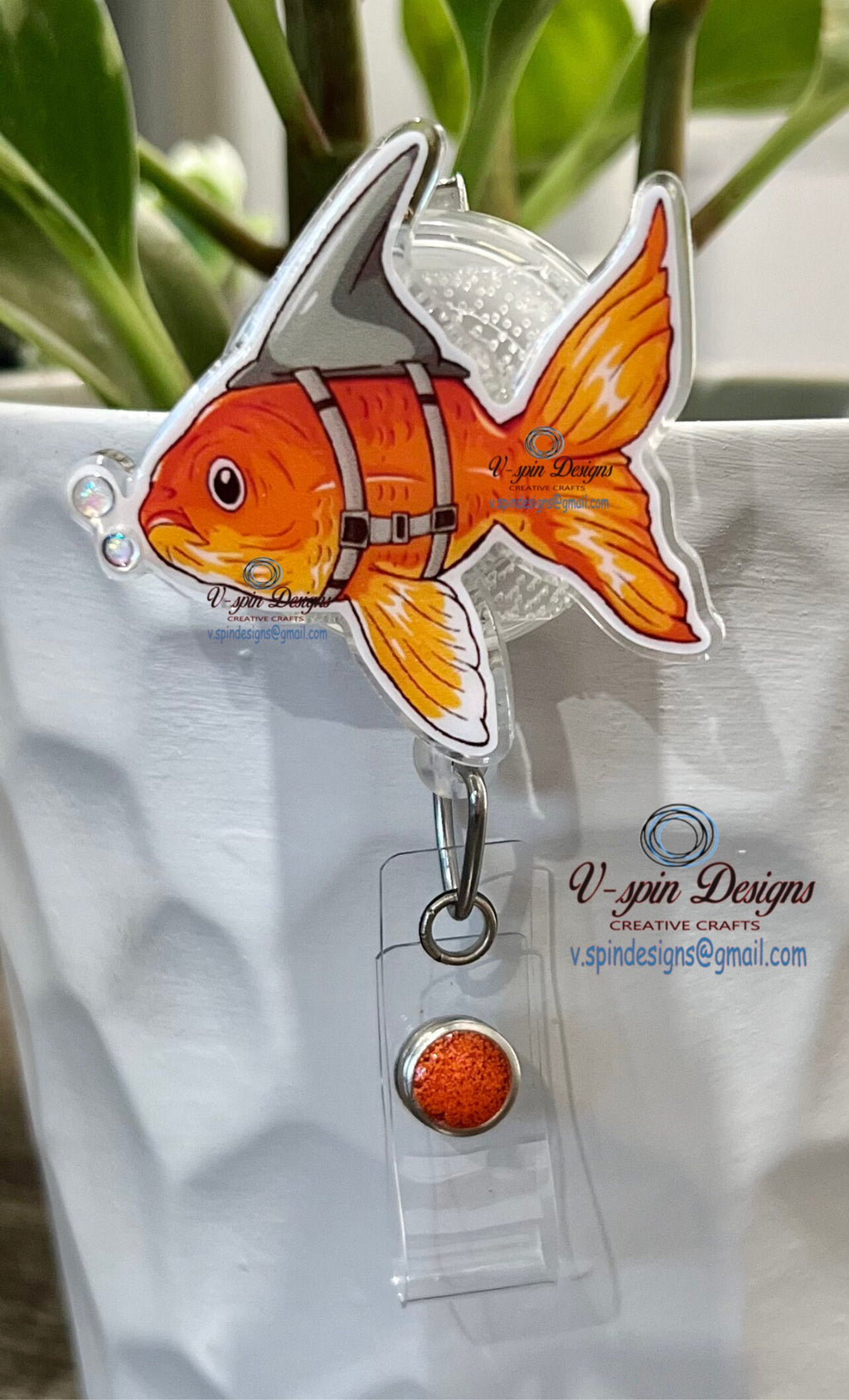 Goldfish Shark Badge reel