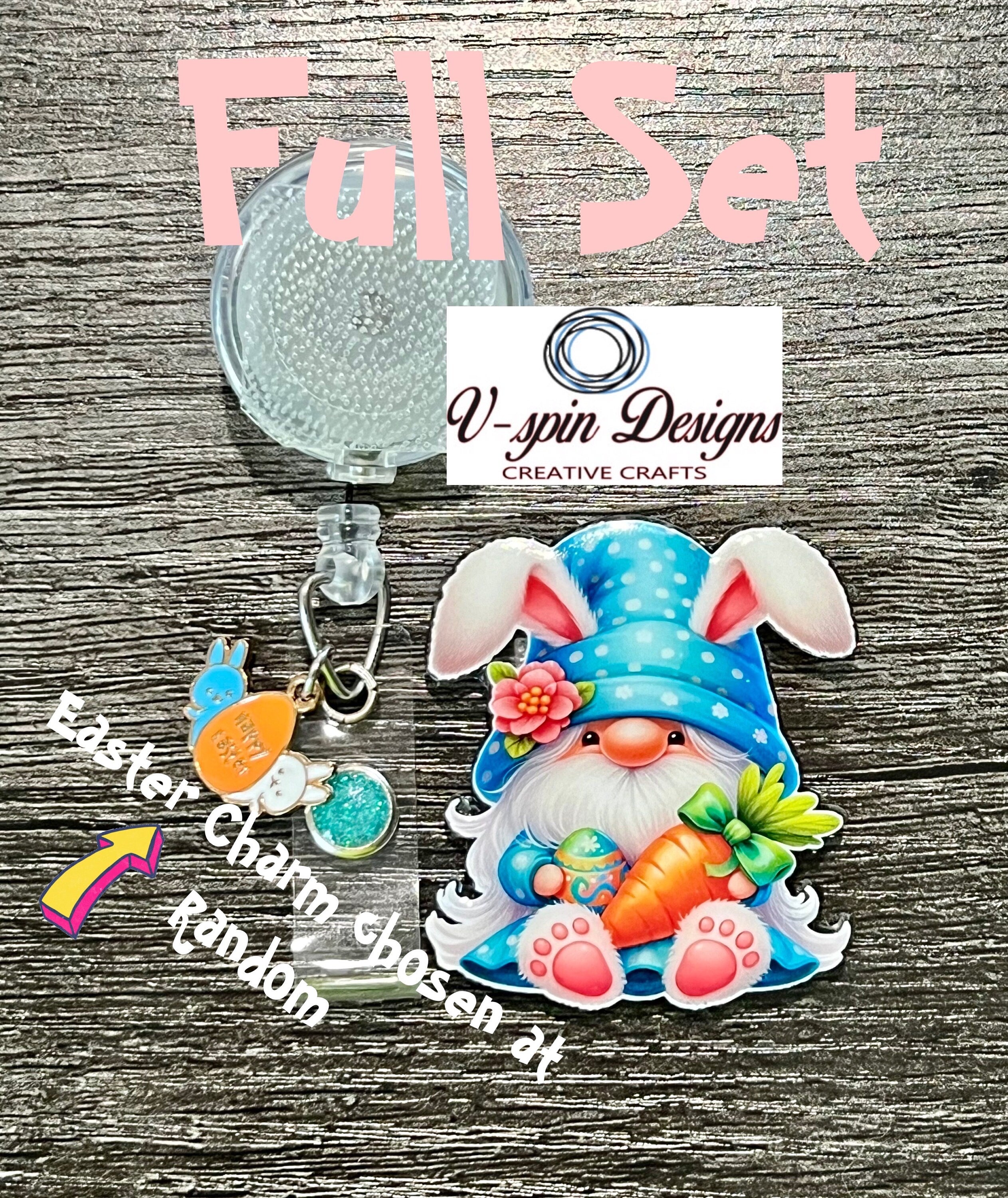 Easter Gnome, badge reel/ID Holder/card holder/teachers/nurses/Easter/gnomes