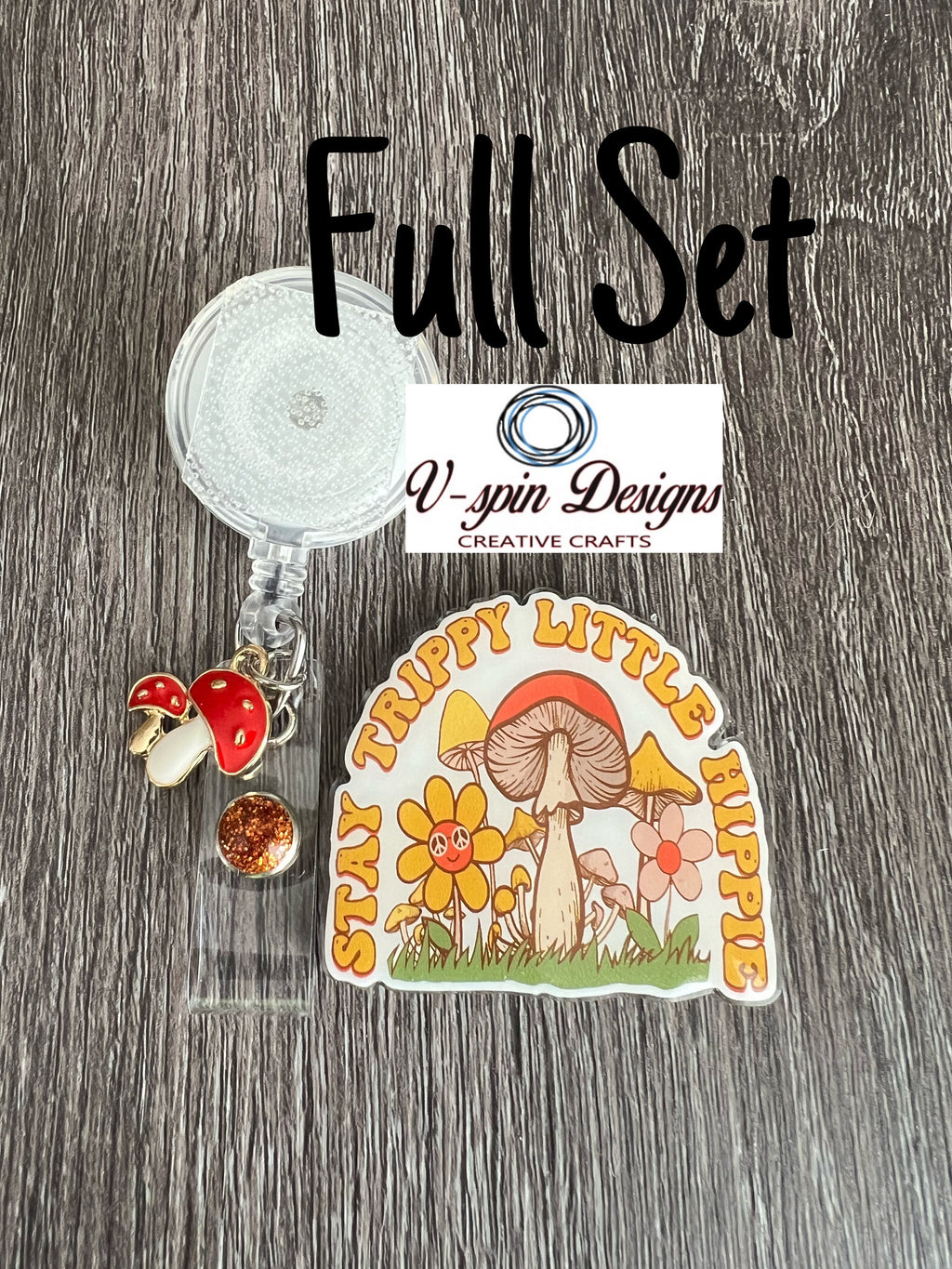 Stay Trippy Little Hippie,  Badge reel/ID Holder card holder/nurse/teachers/fun/silly/mushrooms