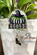 "It's Showtime" Pumpkin Halloween Badge Reel | Spooky Retractable Acrylic ID Holder