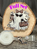 Boo-Jee Ghost Badge Reel: Cute Halloween Acrylic ID Holder