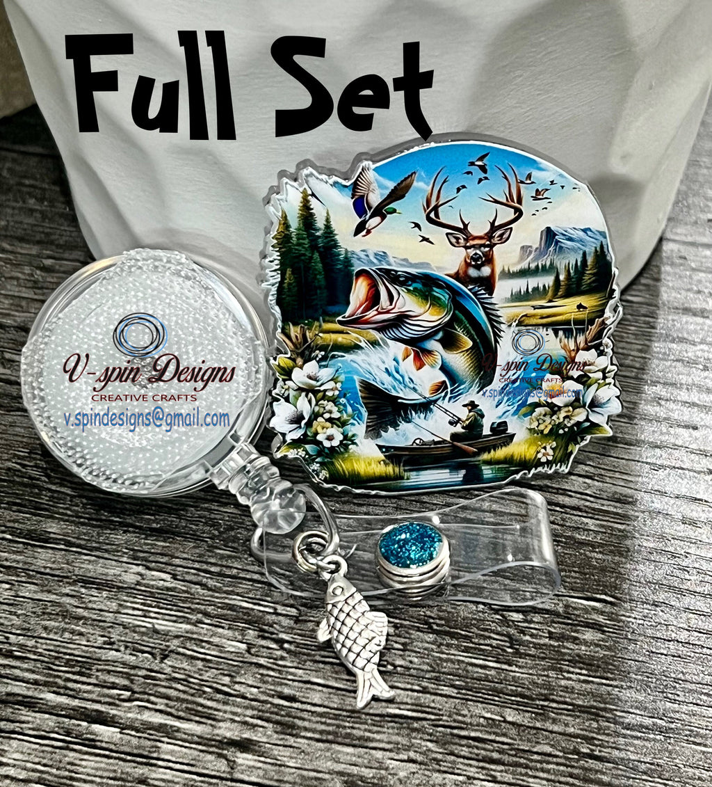 Outdoor Hunting badge reel/ID Holder/nurses/teachers/badge holder/ducks/fishing badge reels/deer badge reels