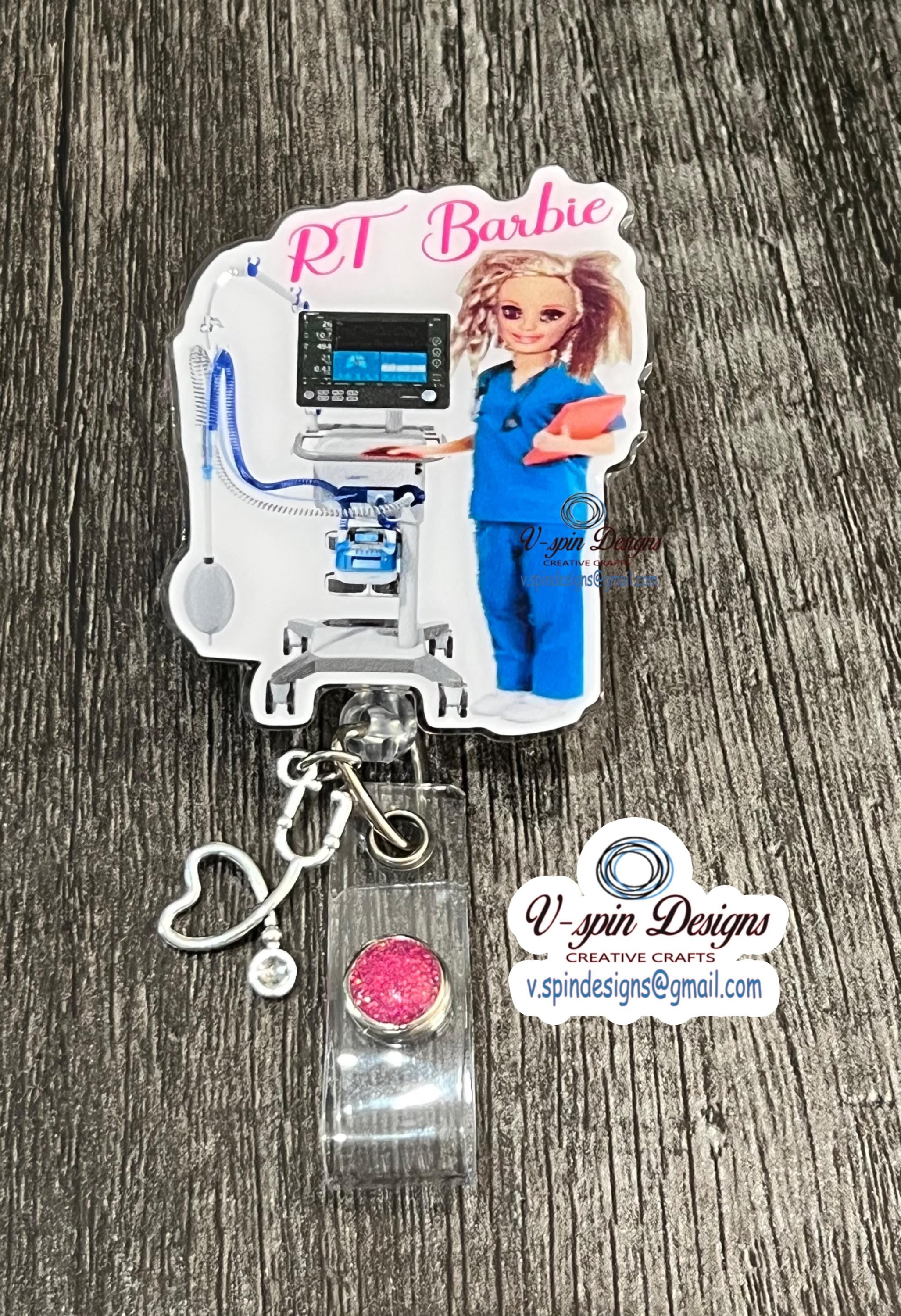 RT Badge reel/ID Holder card holder/nurse badge reels/funny RT badge reels/Respiratory badge reels