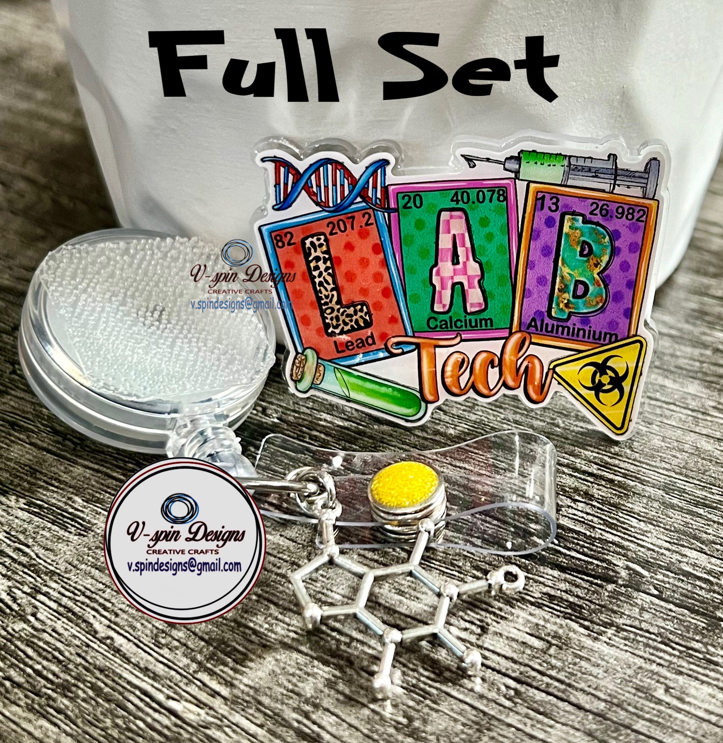 Lab Tech Badge Reel | Retractable Acrylic ID Holder for Laboratory Professionals