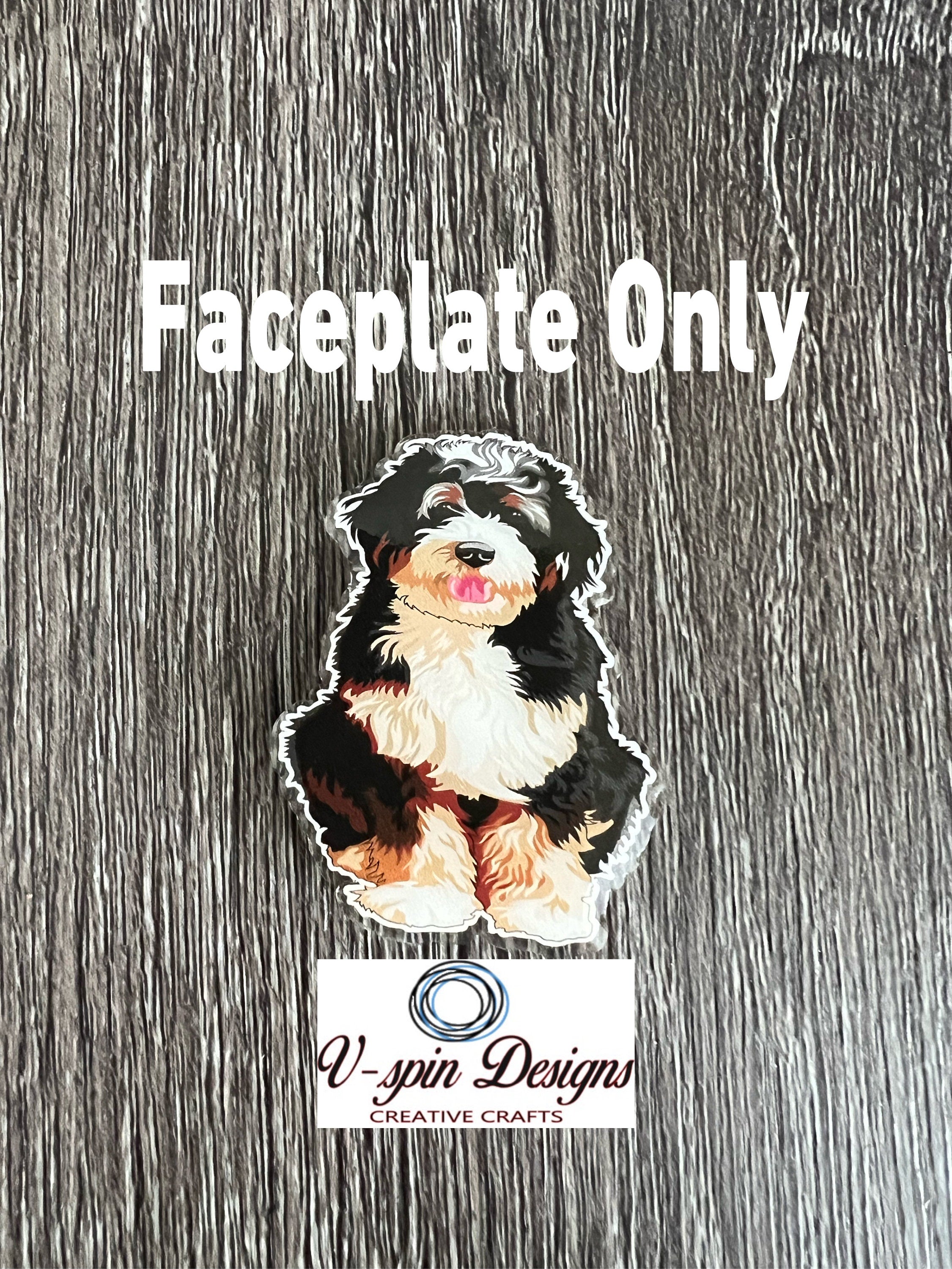 Bernedoodle Dog Badge Reel: Interchangeable ID Holder with Charm