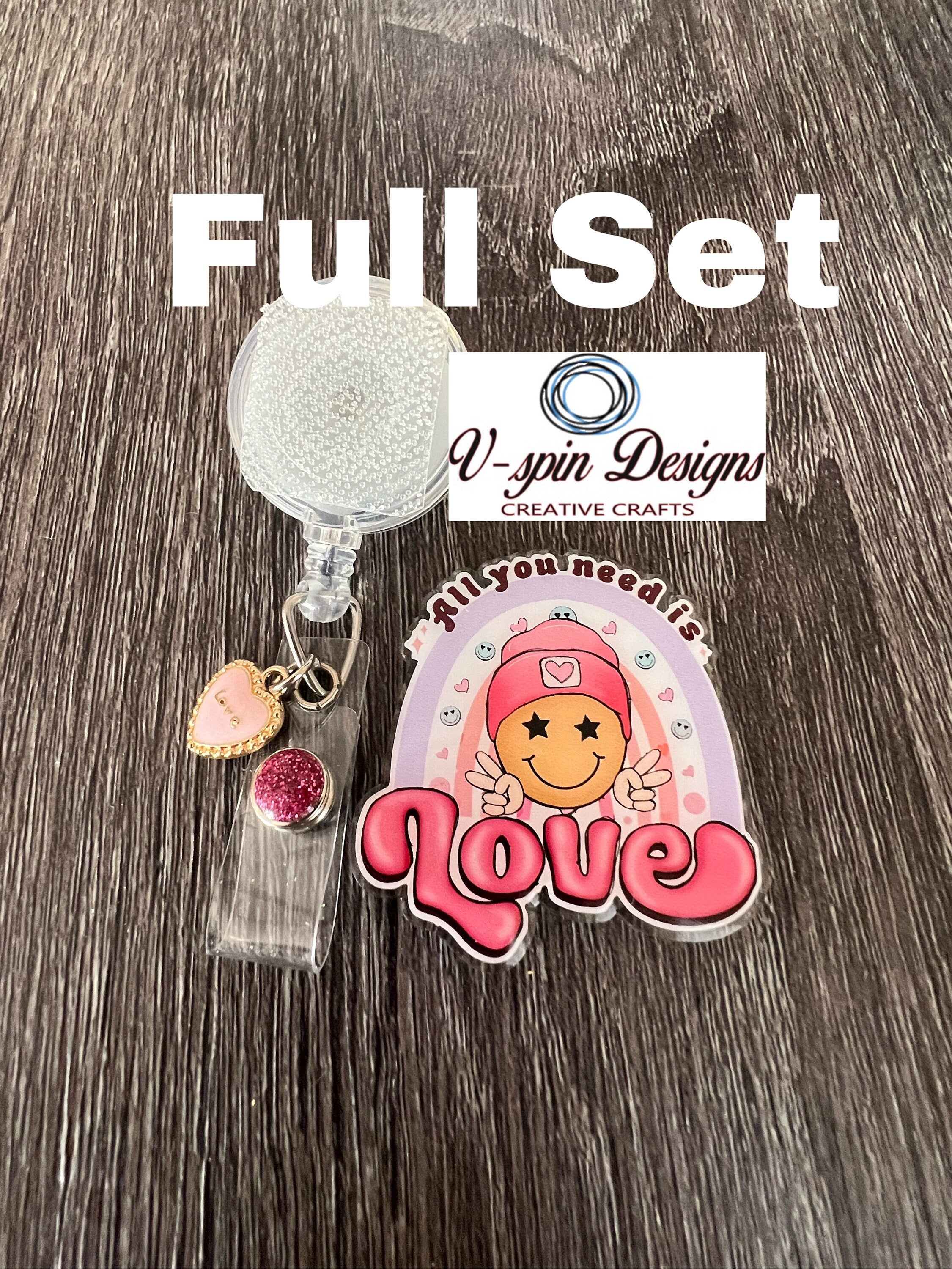 "All You Need Is Love" Badge Reel | Retractable Acrylic ID Holder