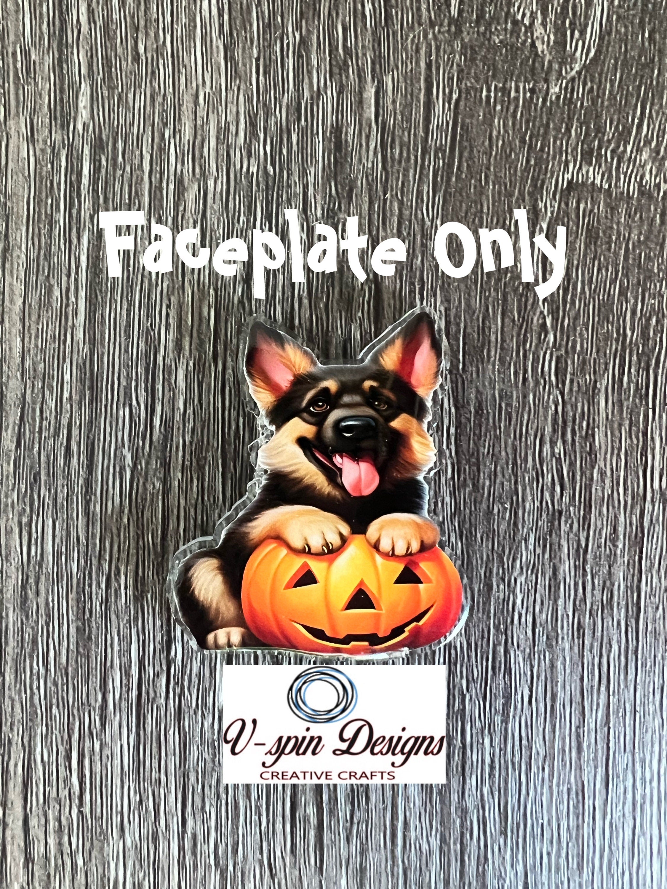 Fall German Shepherd Puppy Badge Reel | Retractable Acrylic ID Holder