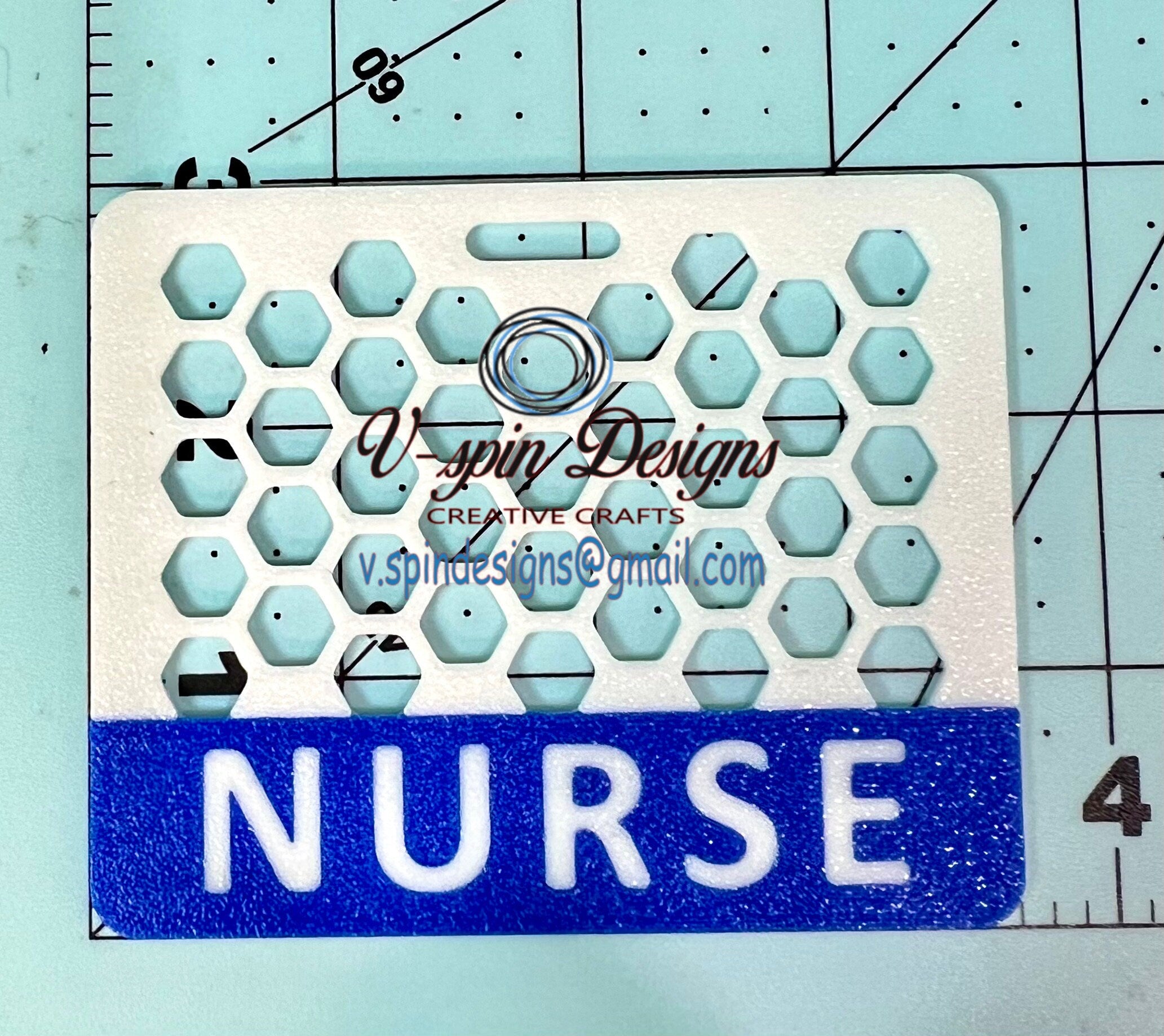 Personalized Nurse Badge Buddy: 3D Printed Honeycomb Design
