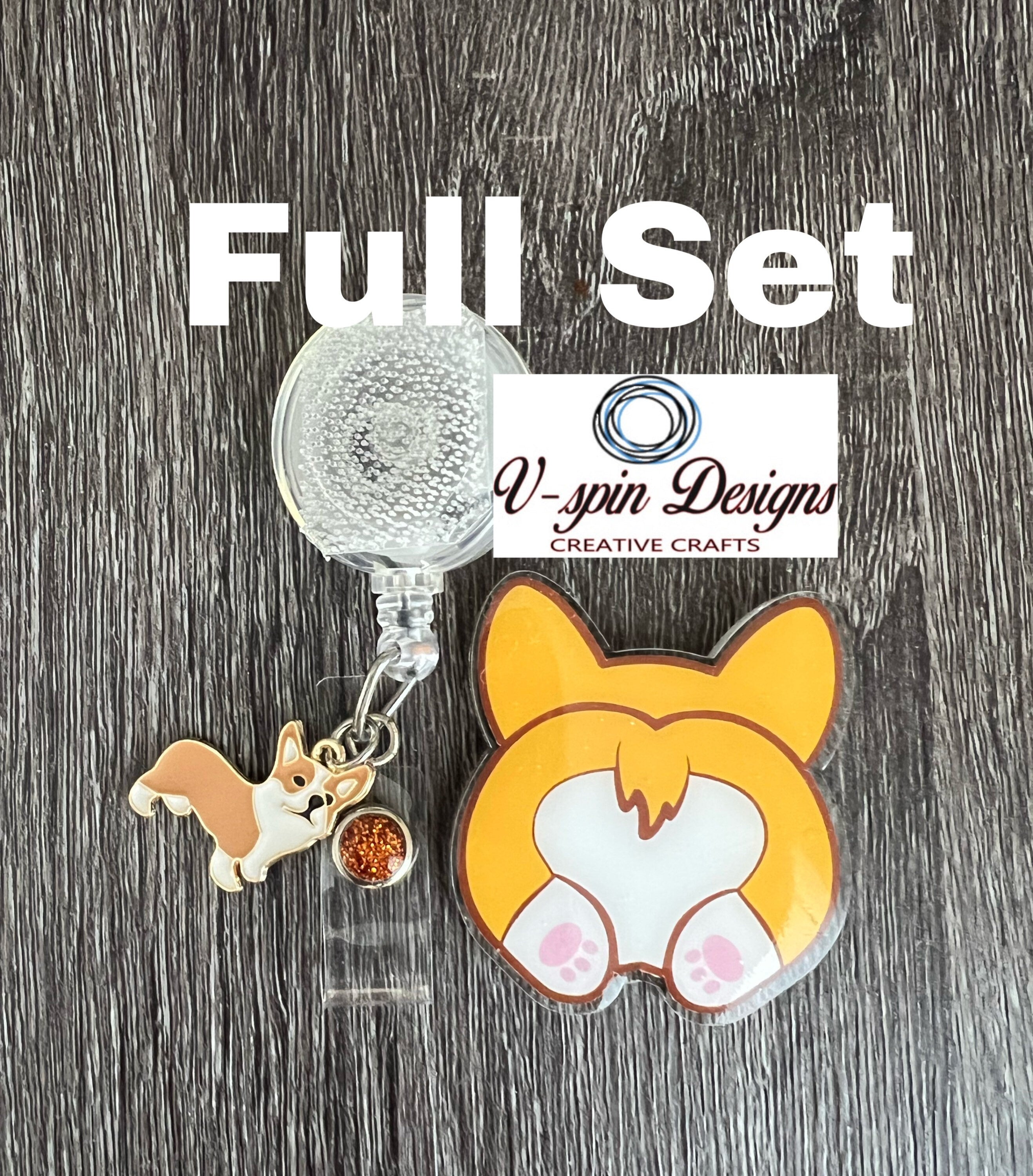 Corgi dog retractable badge reel/ID Holder/card holder/dog badge reels