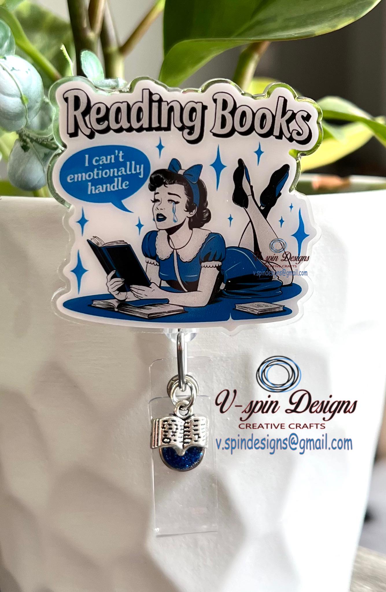 Funny Book lover Badge reel/ID Holder/card holder/nurse/teachers/funny badge reels