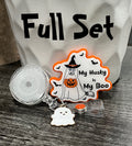 "My Husky Is My Boo" Halloween Badge Reel | Funny Retractable Acrylic ID Holder