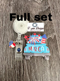 Patriotic Fireworks Truck Badge Reel | 4th of July Retractable Acrylic ID Holder