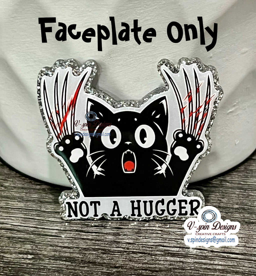 Not A Hugger Badge reel/ID Holder card holder/nurse badge reels/funny cat badge reels