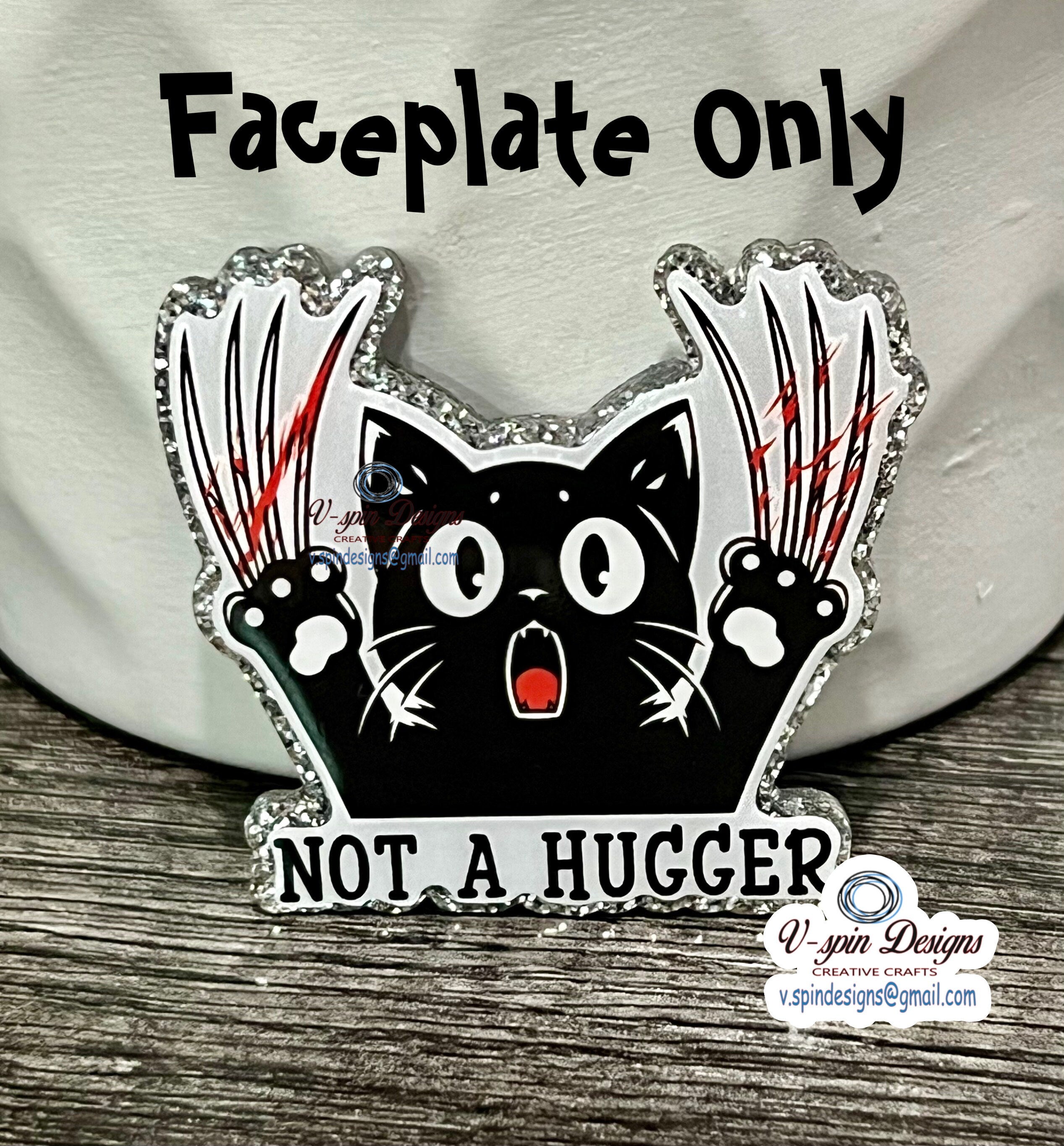 Not A Hugger Badge reel/ID Holder card holder/nurse badge reels/funny cat badge reels