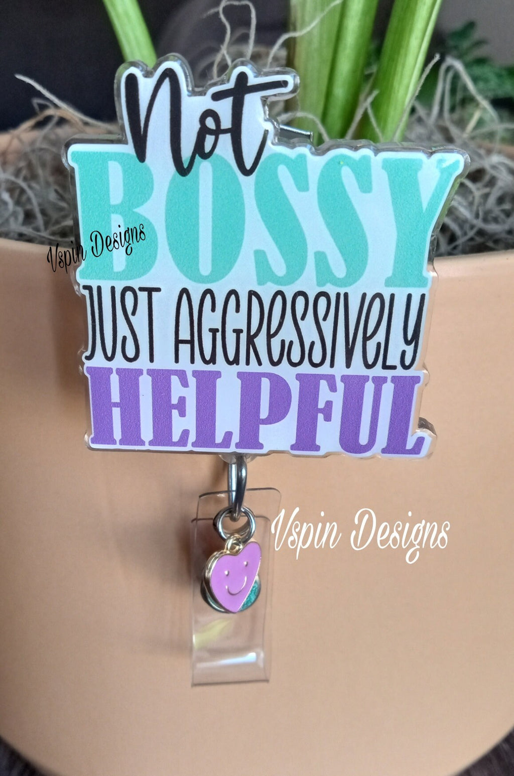 Not Bossy Badge reel/ID Holder card holder/nurse/teachers/fun/silly/funny badge reels