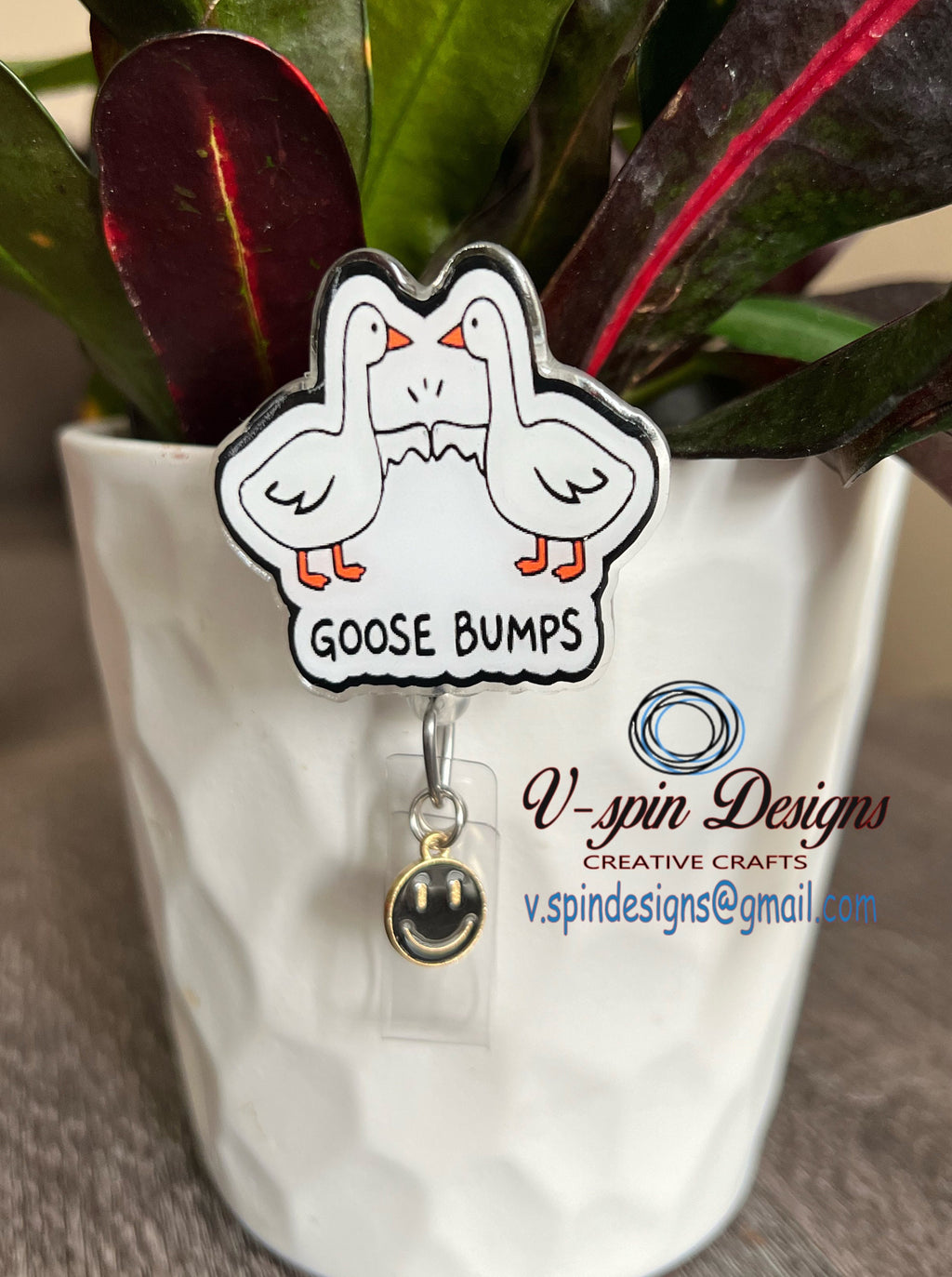 Goose Bumps Badge reel/ID Holder card holder/nurse/teachers/fun/silly