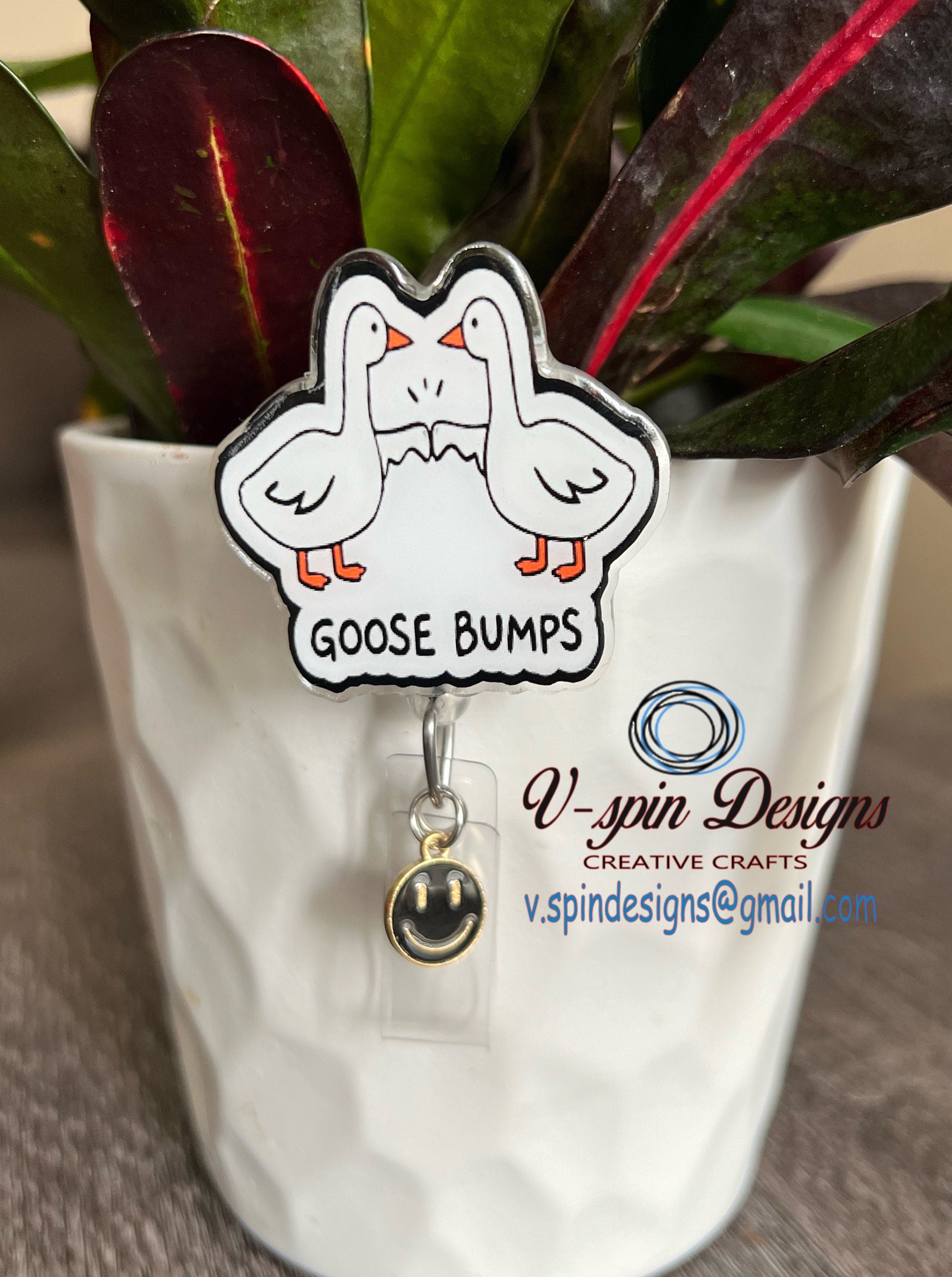 Goose Bumps Badge reel/ID Holder card holder/nurse/teachers/fun/silly