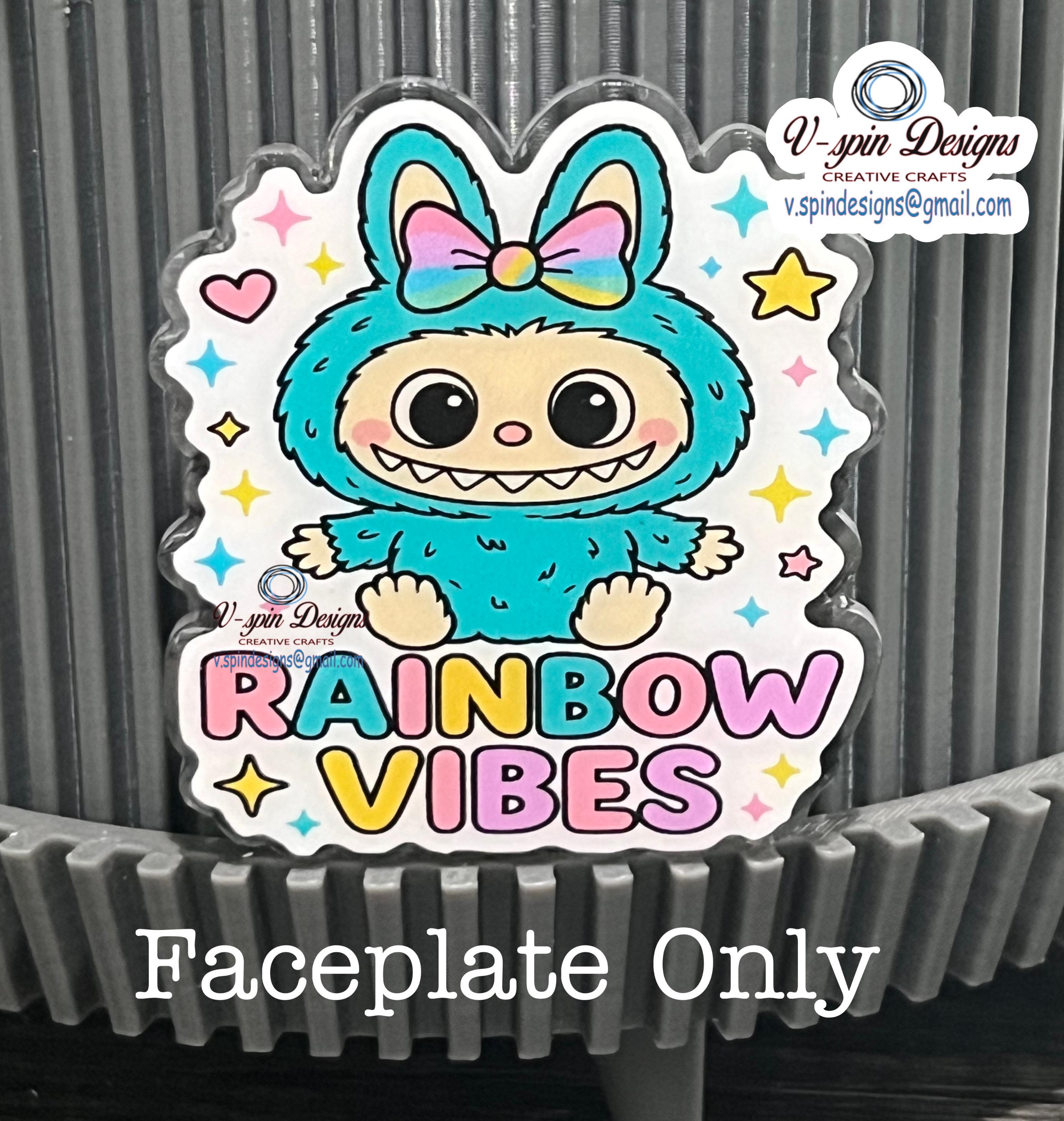 Rainbow Little Monster Retractable Badge Reel: nurse badge reels/cute badge reels