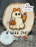 Cute Pregnant Ghost Badge Reel | Halloween L&D Retractable Acrylic ID Holder