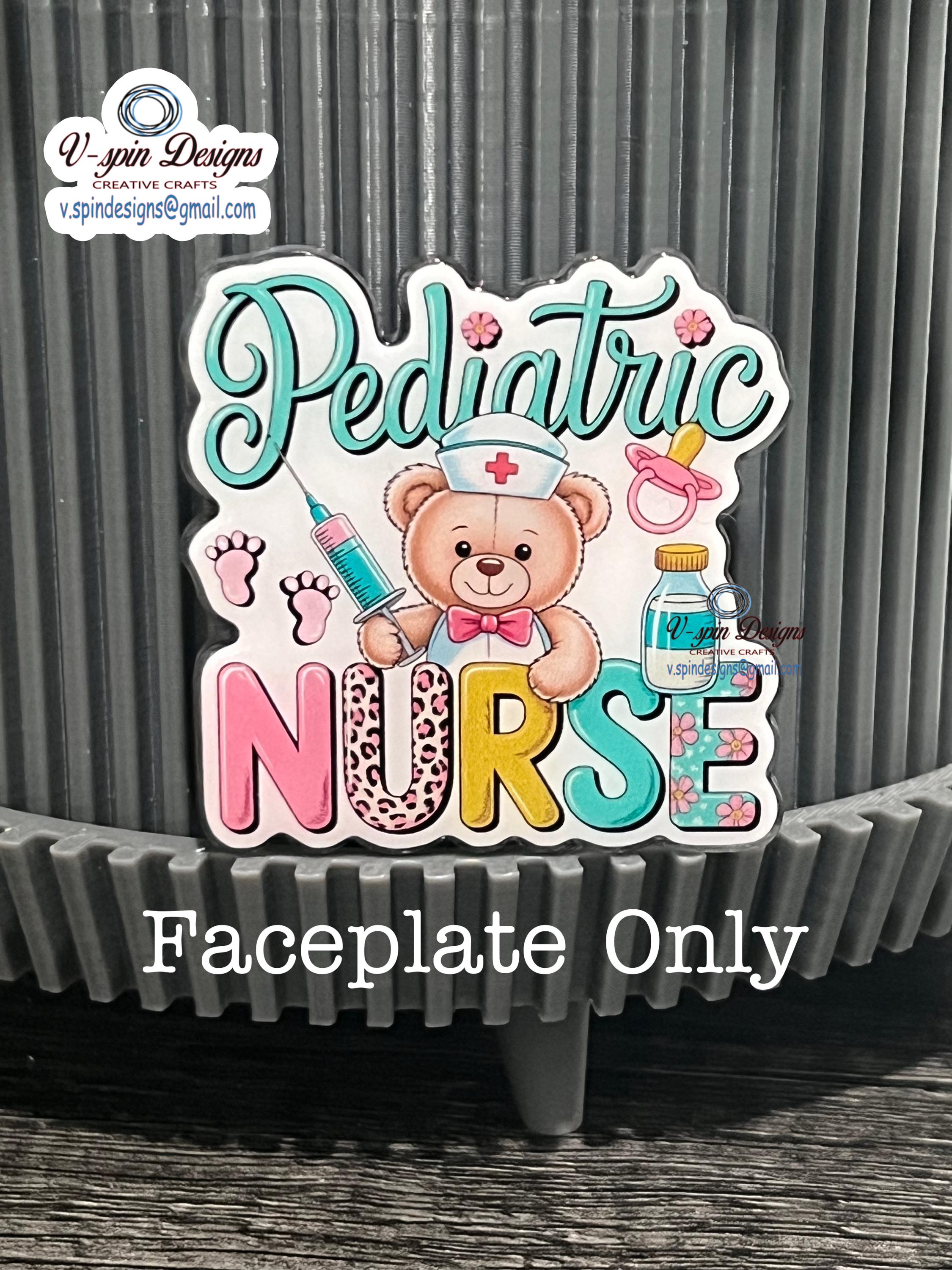 Pediatric Nurse Badge Reel | Retractable Acrylic ID Holder