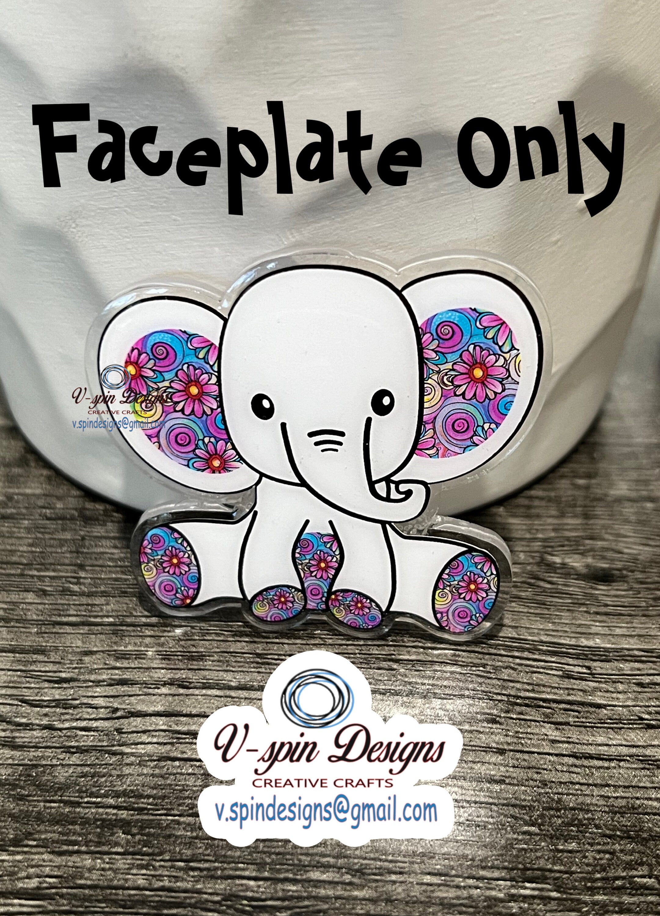 Baby Elephant Retro flowers badge reel: pediatrics, labor and delivery, nurse badge reels