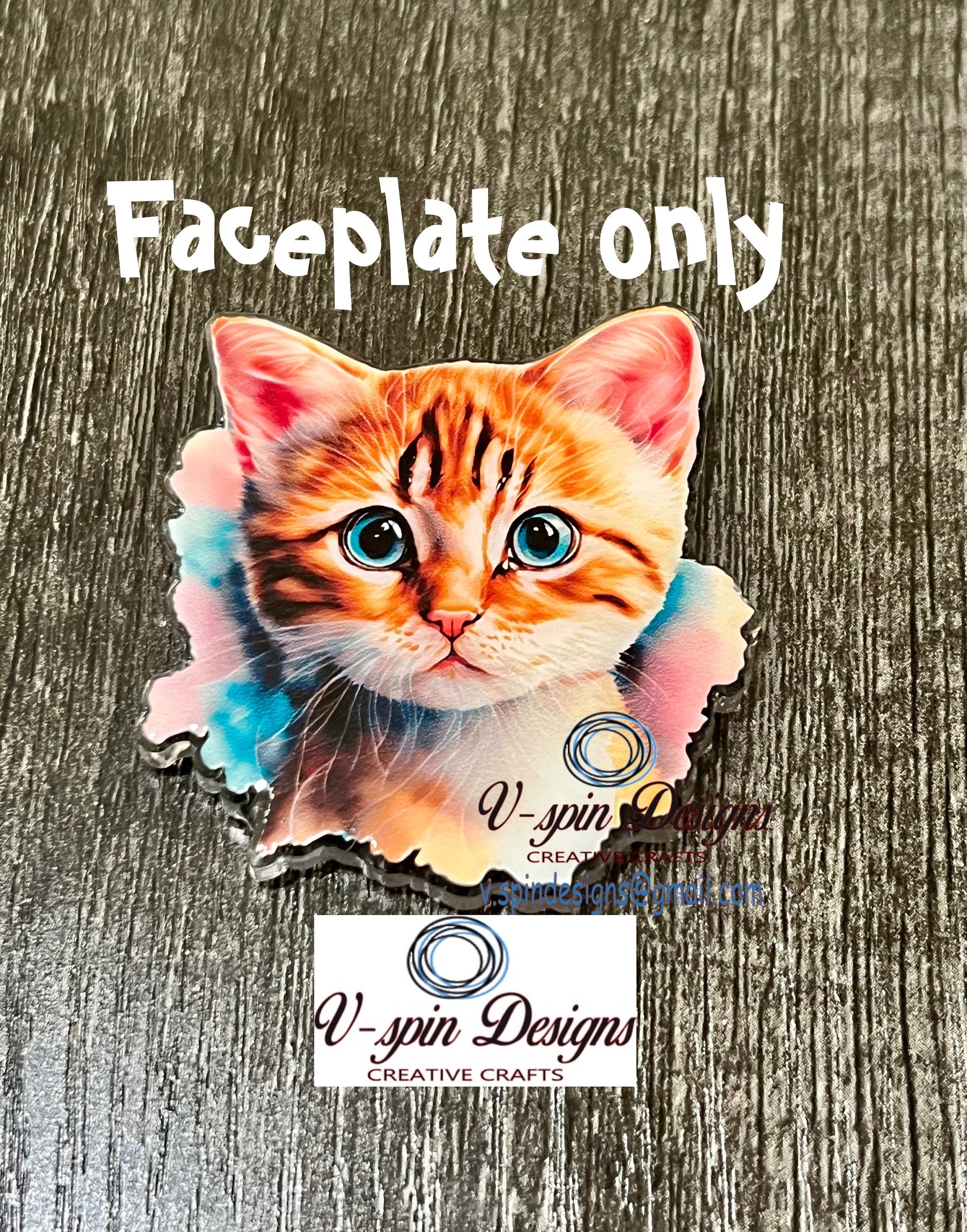Orange Tabby Kitten Badge Reel | Retractable Acrylic ID Holder for Cat Lovers