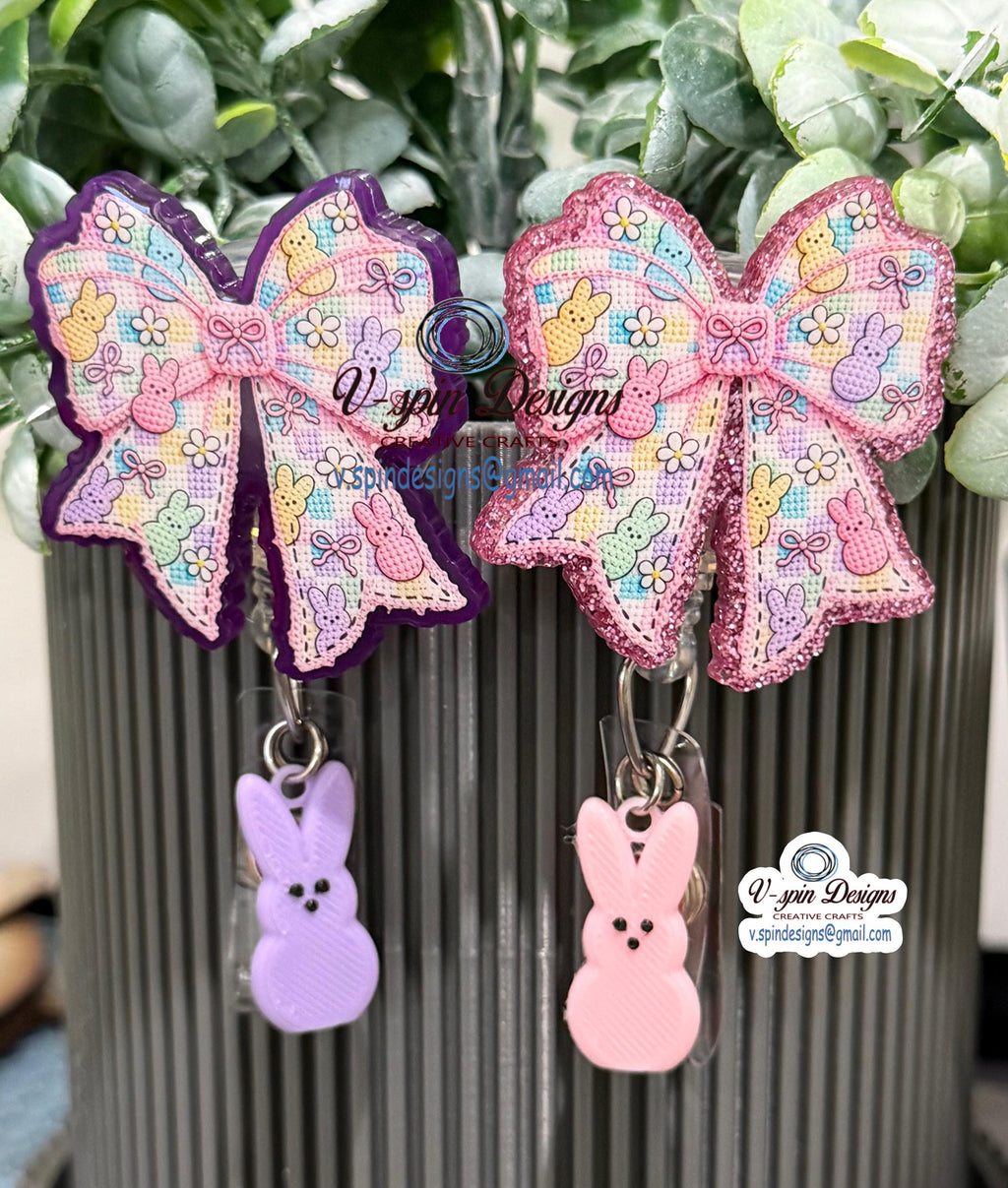 Easter Bow badge reel/ID Holder/Easter badge reels/holiday badge reel gifts