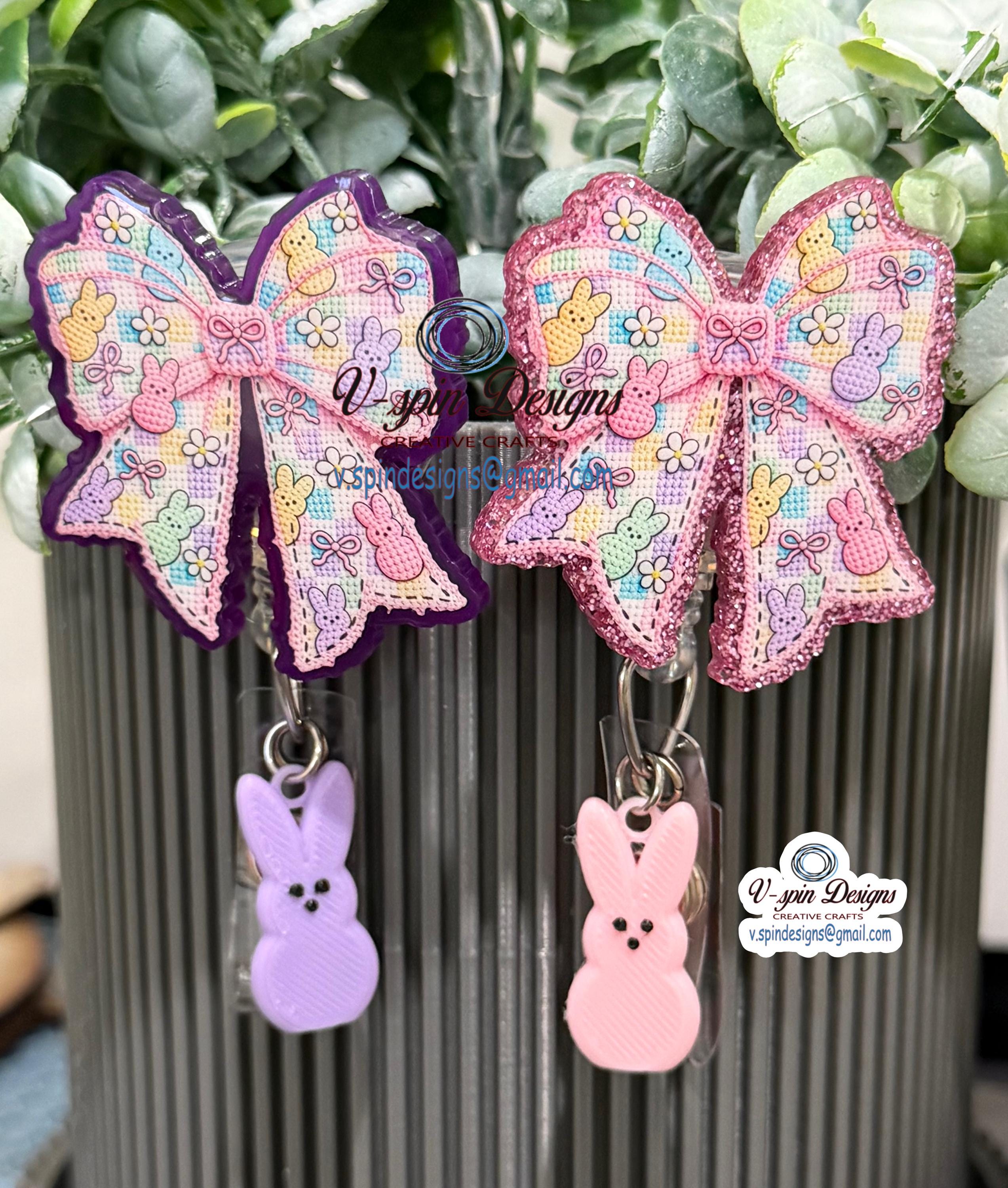 Easter Bow badge reel/ID Holder/Easter badge reels/holiday badge reel gifts