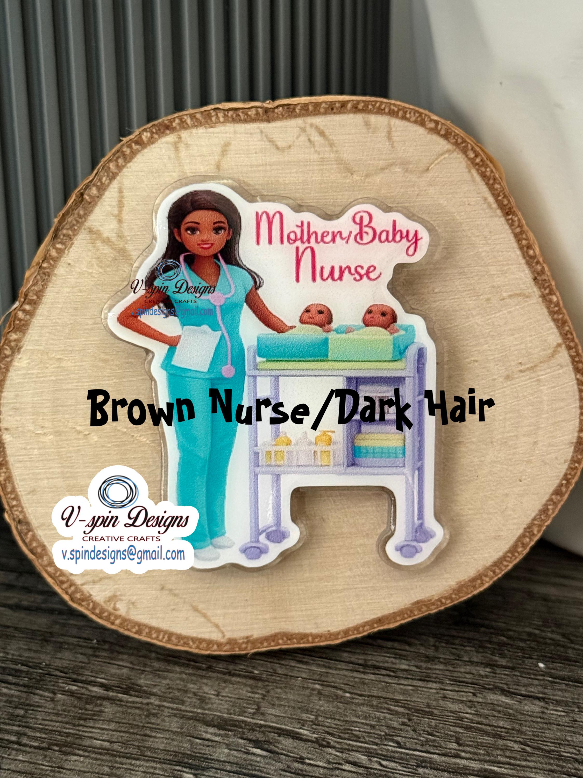 Mother/Baby Nurse Badge Reel | Retractable Acrylic ID Holder