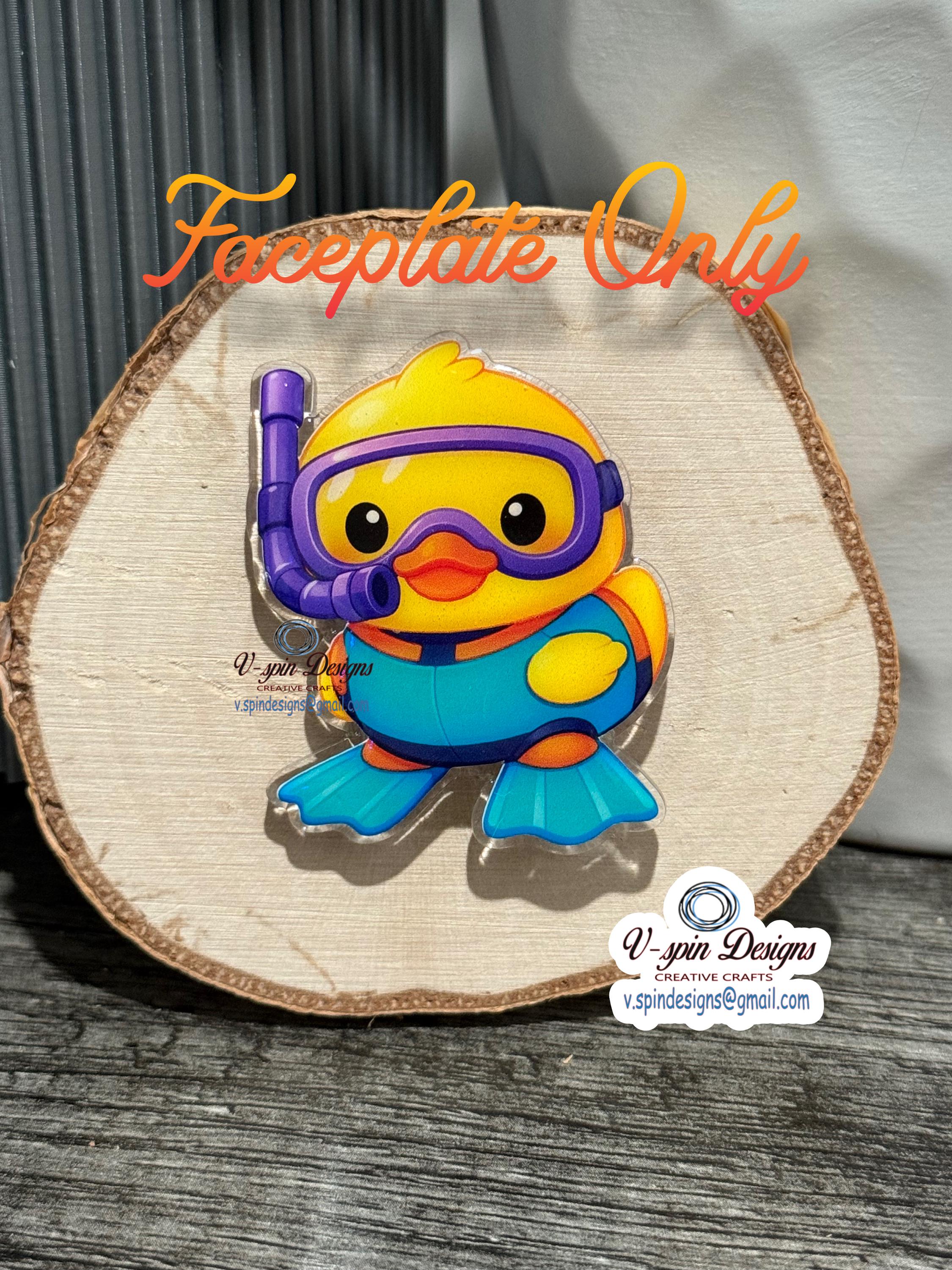 Snorkeling Duck Badge Reel | Funny Summer Retractable Acrylic ID Holder