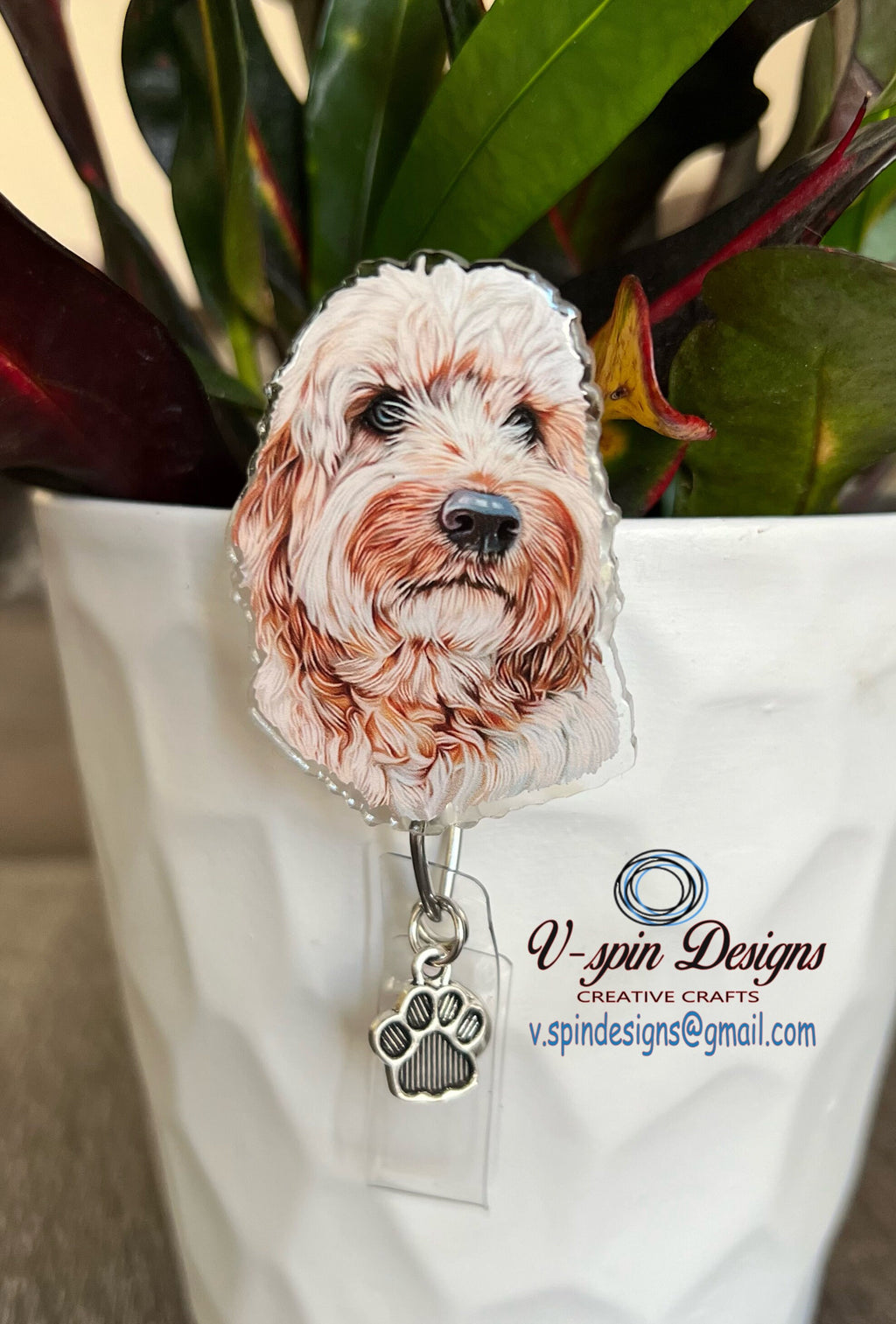 Doodle dog Badge reel/ID Holder/card holder/nurses/teachers/students/dogs