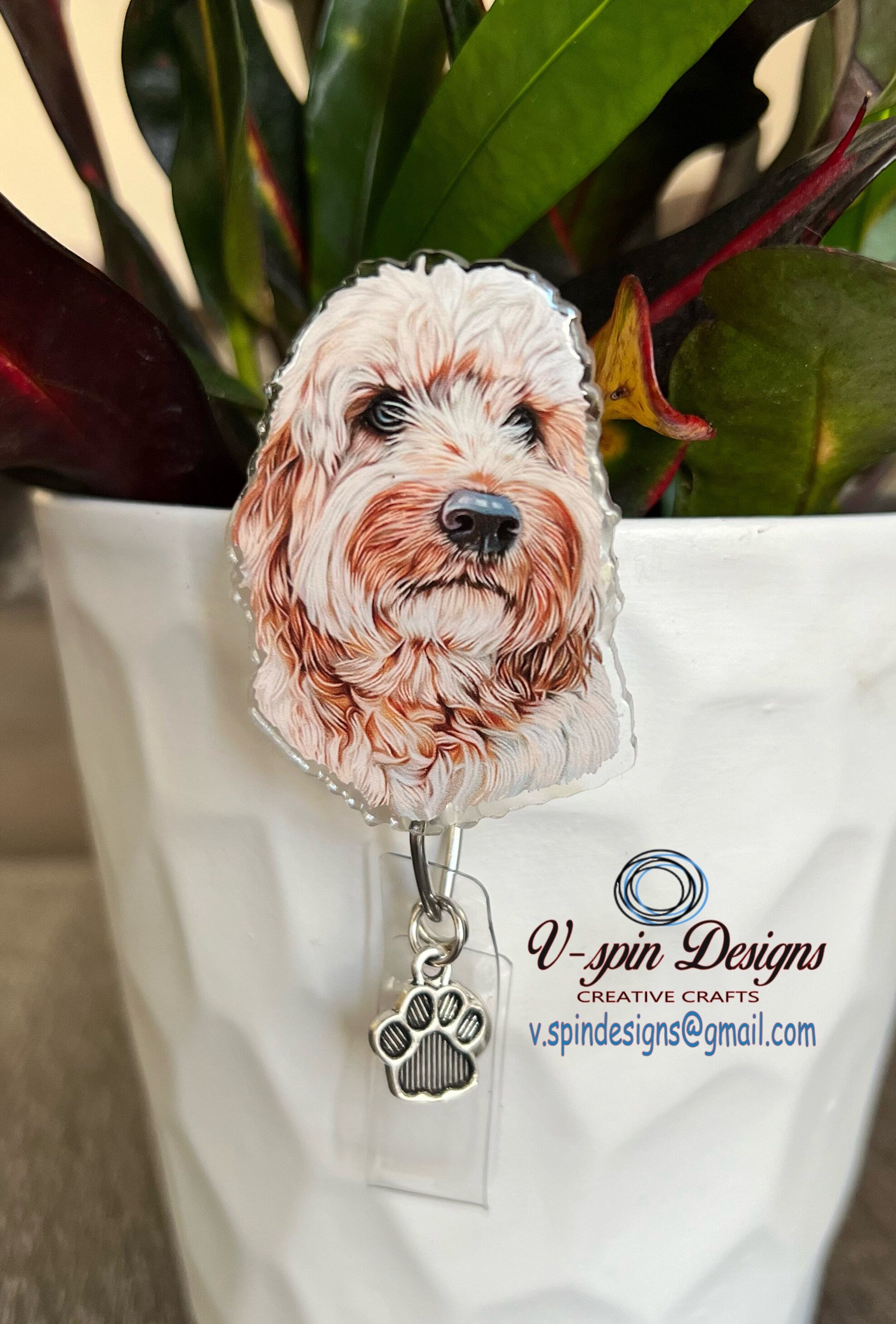 Doodle dog Badge reel/ID Holder/card holder/nurses/teachers/students/dogs