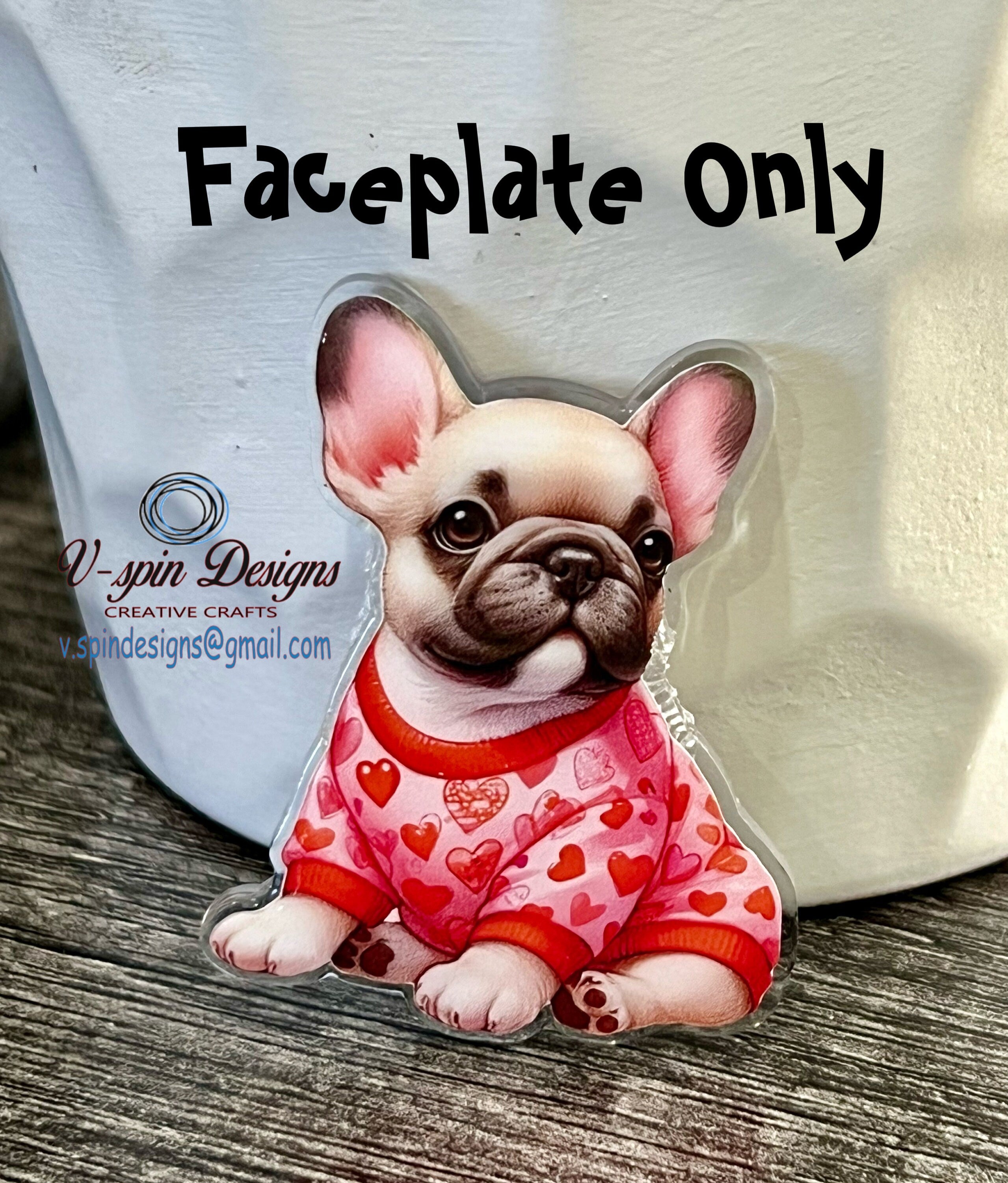 Valentine Frenchie Badge Reel | Valentine's Day Retractable Acrylic ID Holder