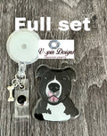 Pitbull Dog Badge Reel | Retractable Acrylic ID Holder for Dog Lovers
