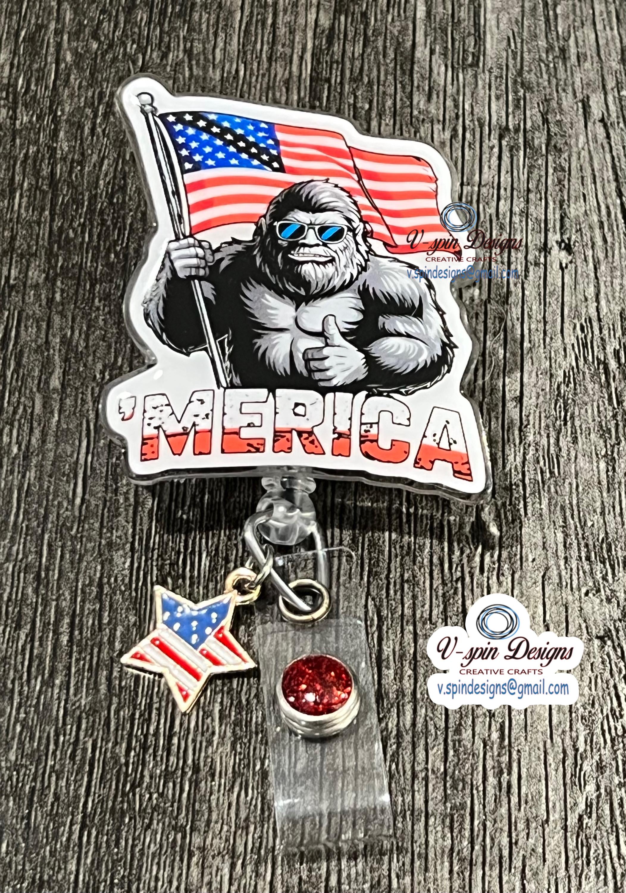 Merica Sasquatch/Bigfoot, badge reel/ID Holde/VA badge reels